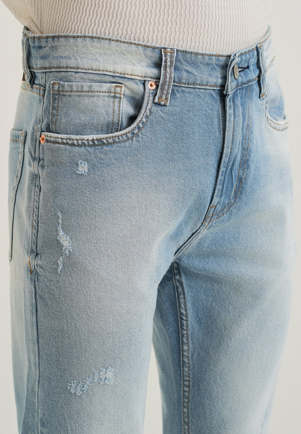Ripped Stone Blue Slim fit Jeans