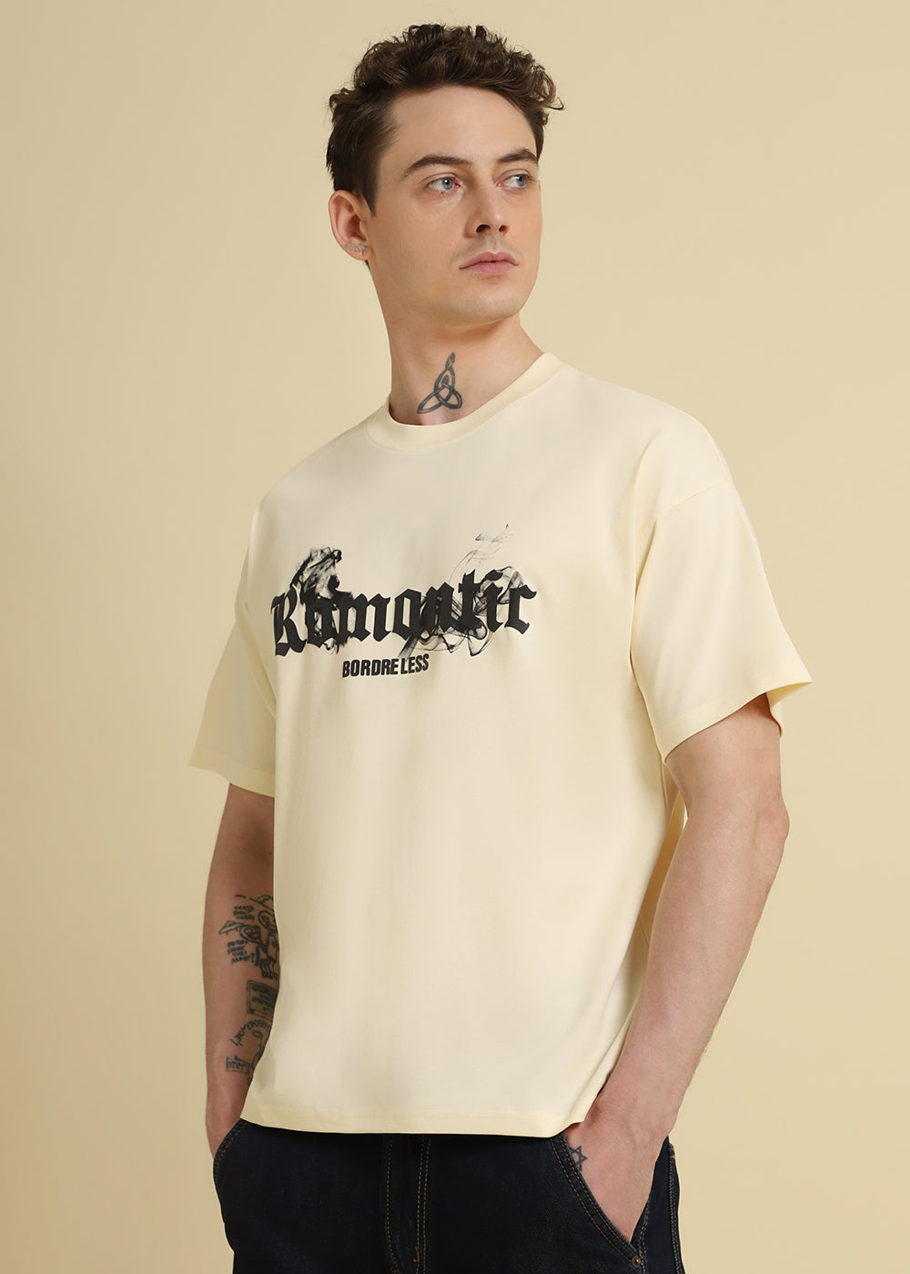 Romantic Funk Cream Oversized T-shirt