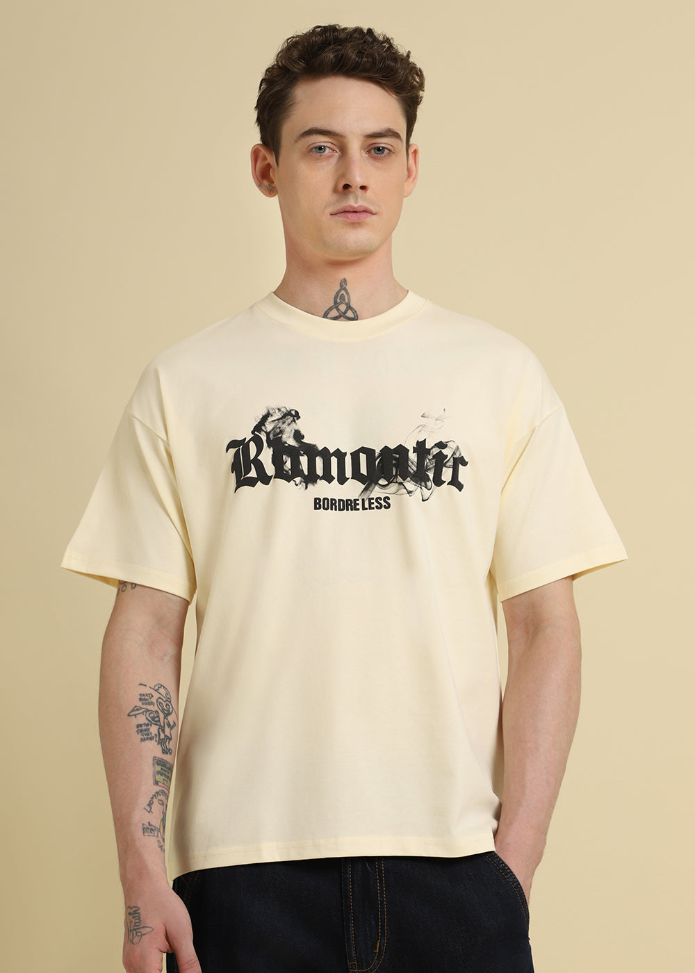 Romantic Funk Cream Oversized T-shirt