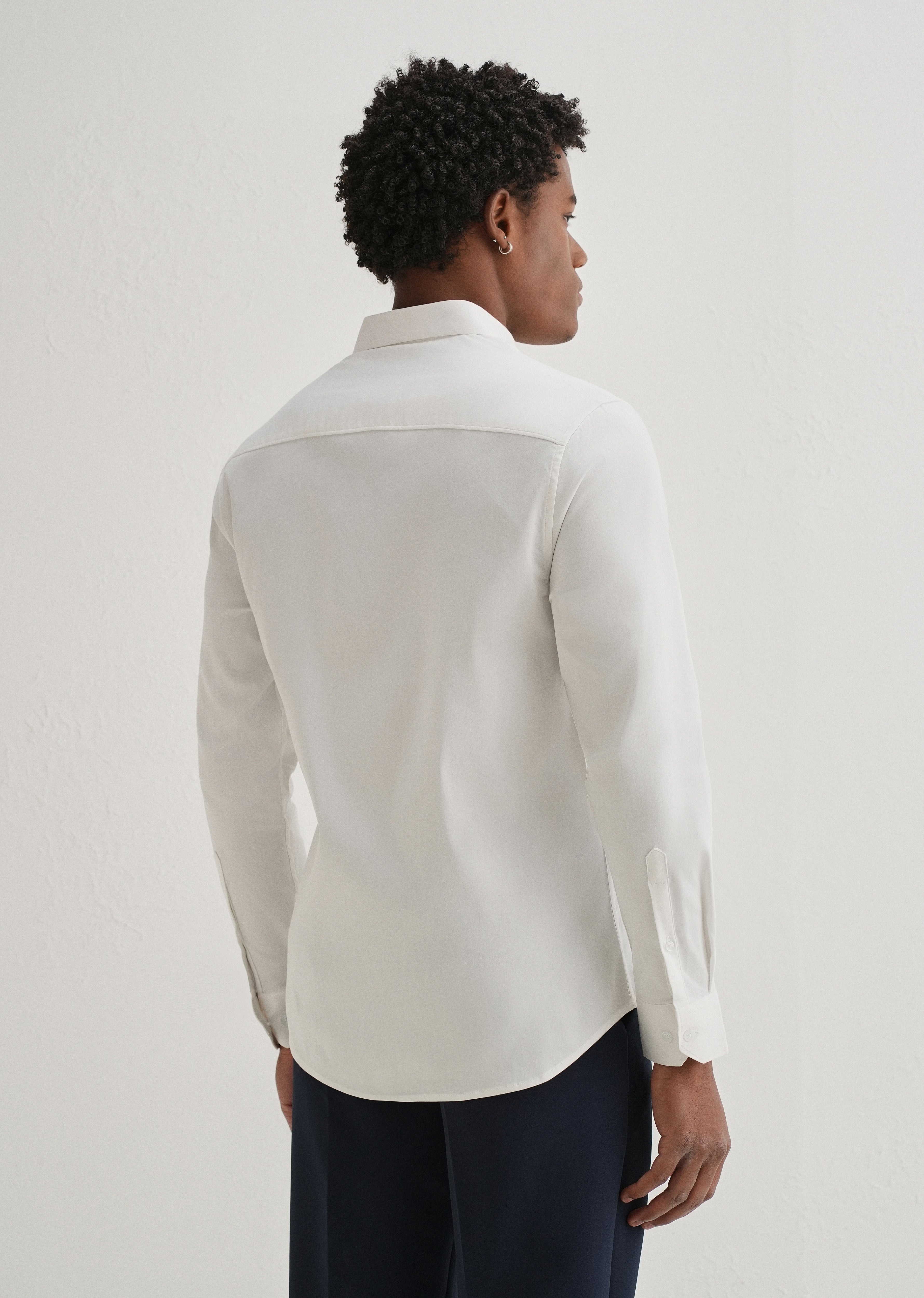Rose Embroidered White Designer Shirt
