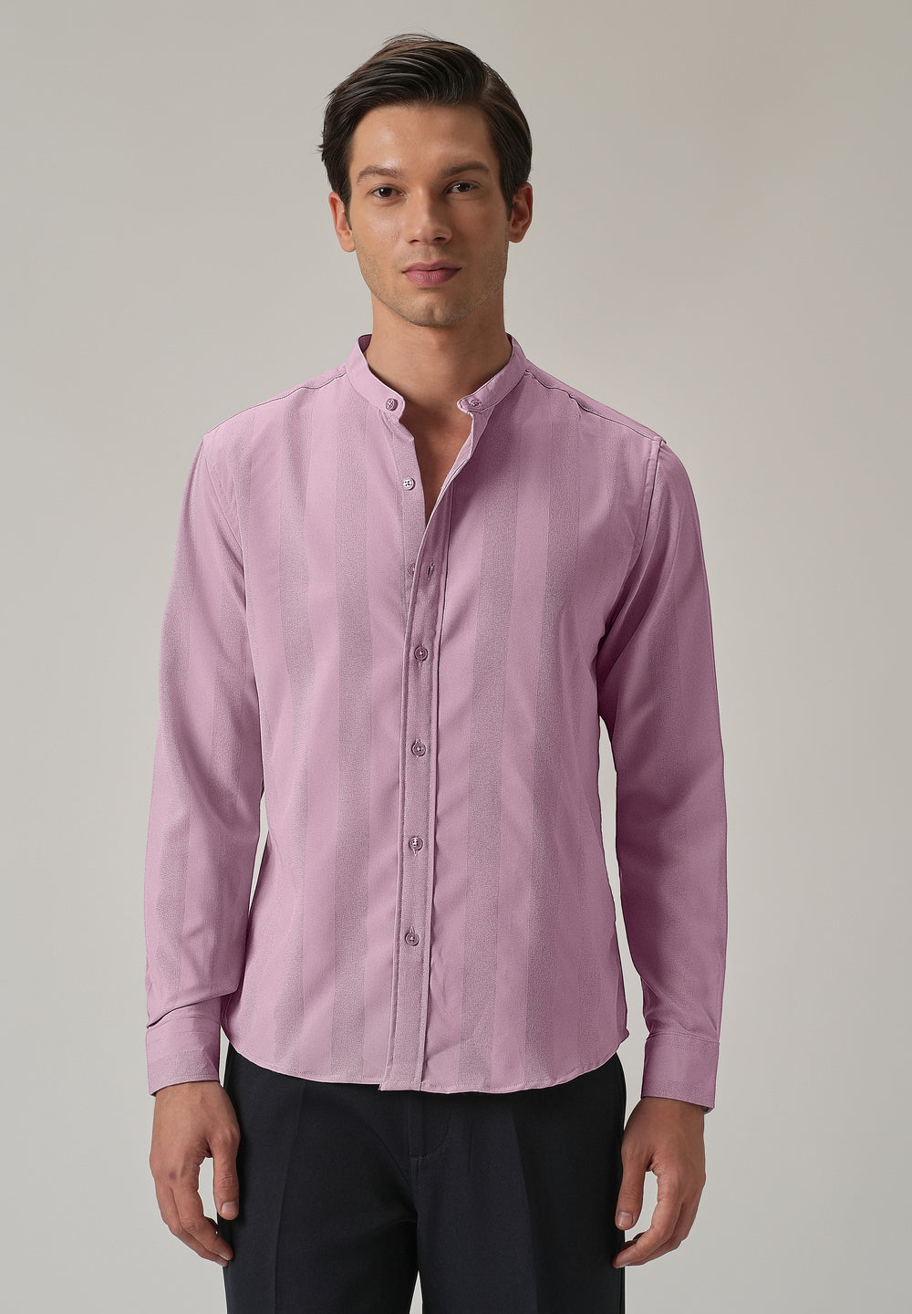 Rose Pink Plain Shein Patterned Shirt