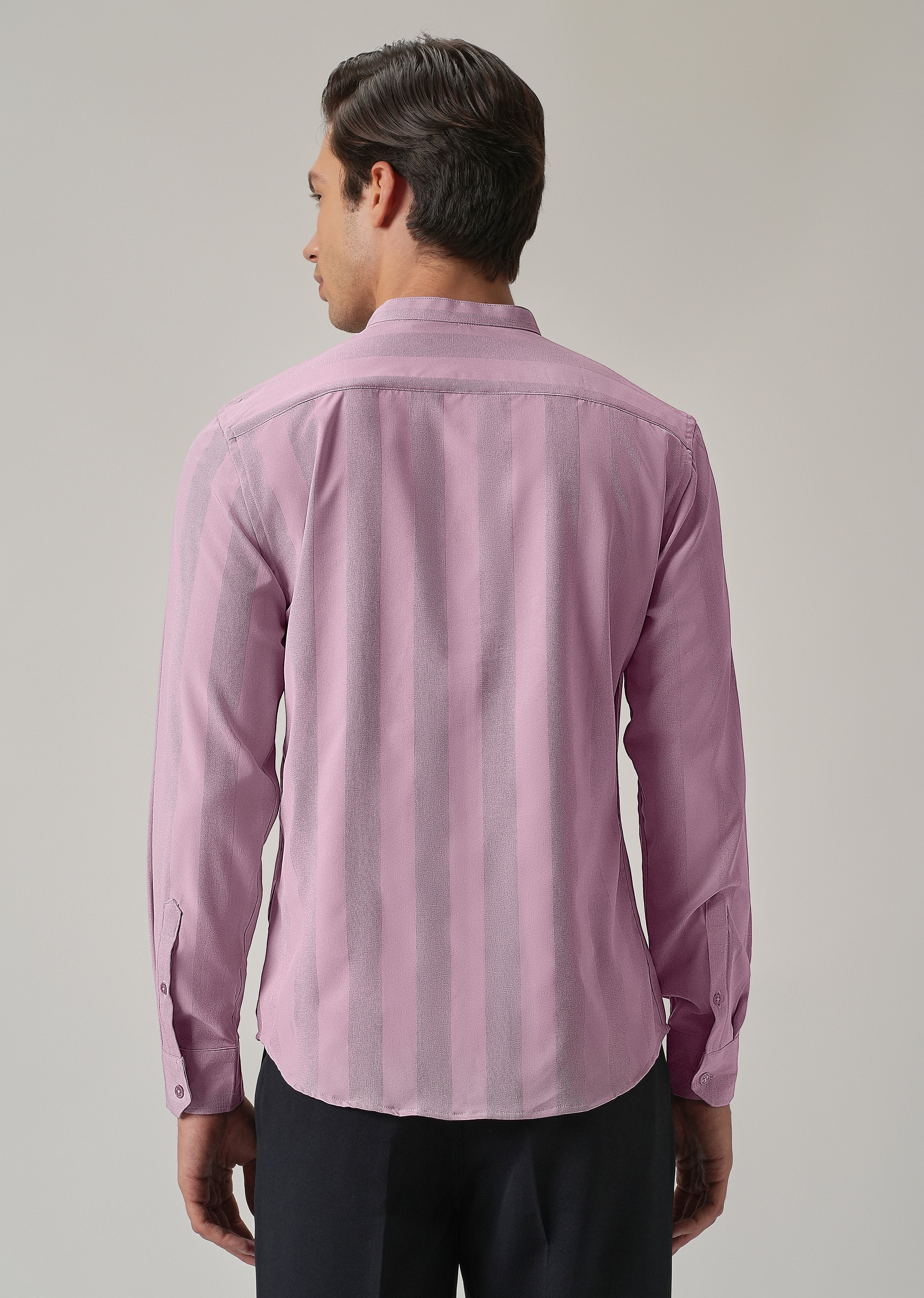 Rose Pink Plain Shein Patterned Shirt