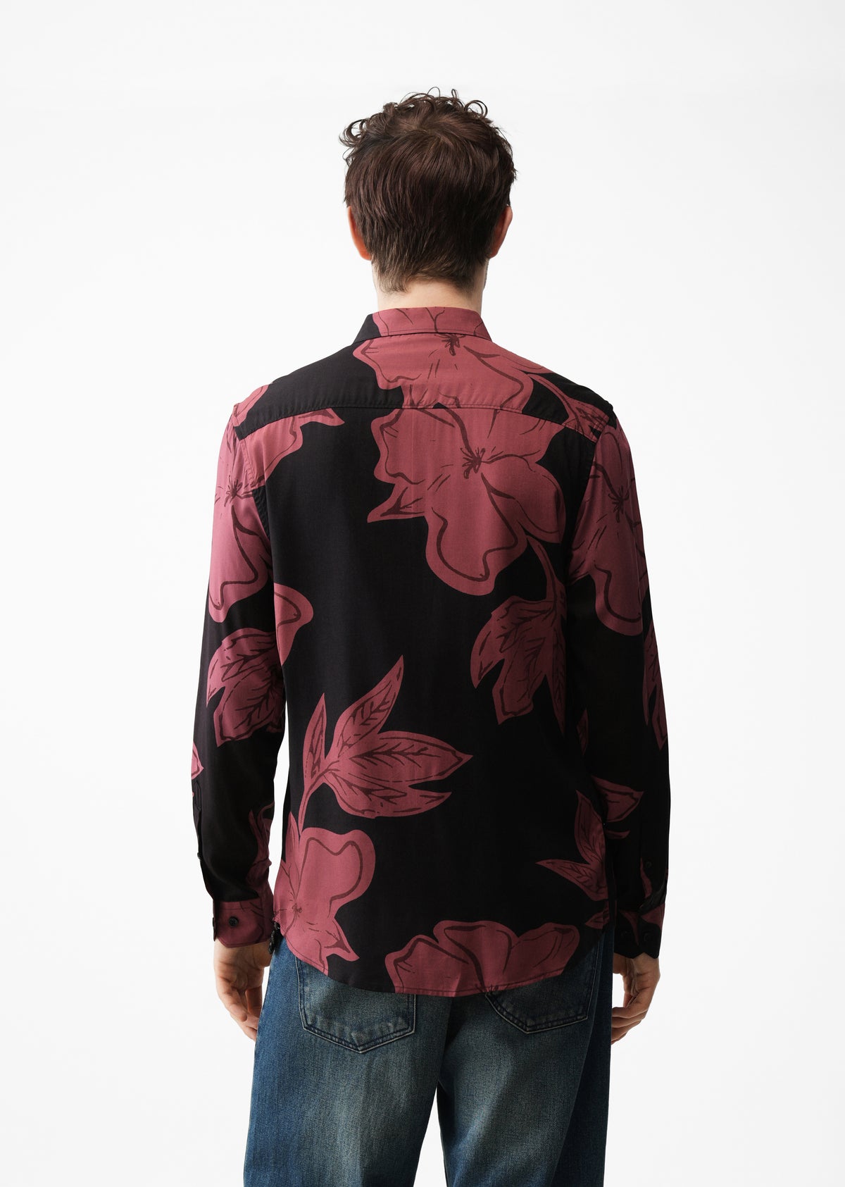 Rose Red Bold Floral Print Shirt