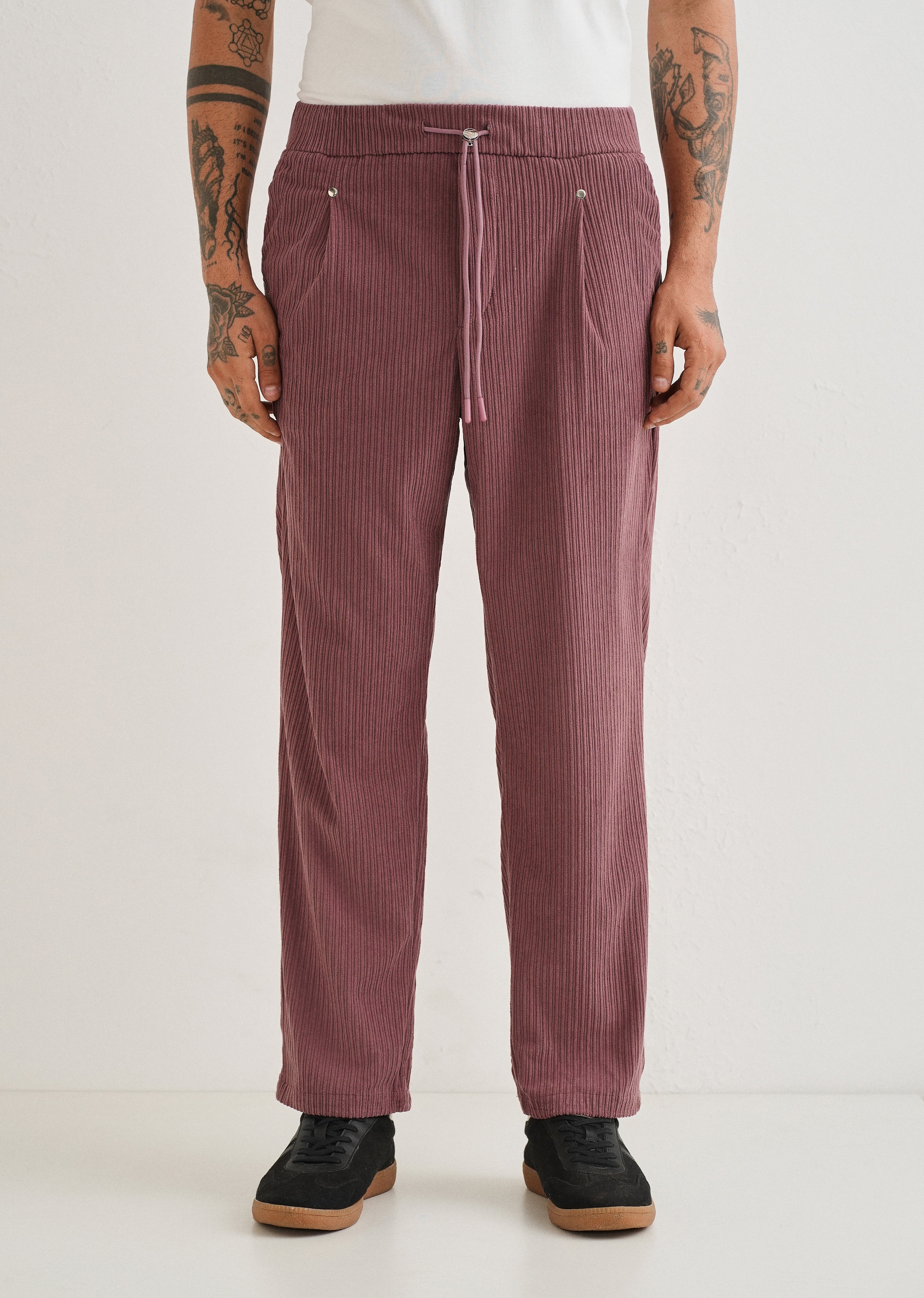 Rouge Pink Drawstring Corduroy Pant