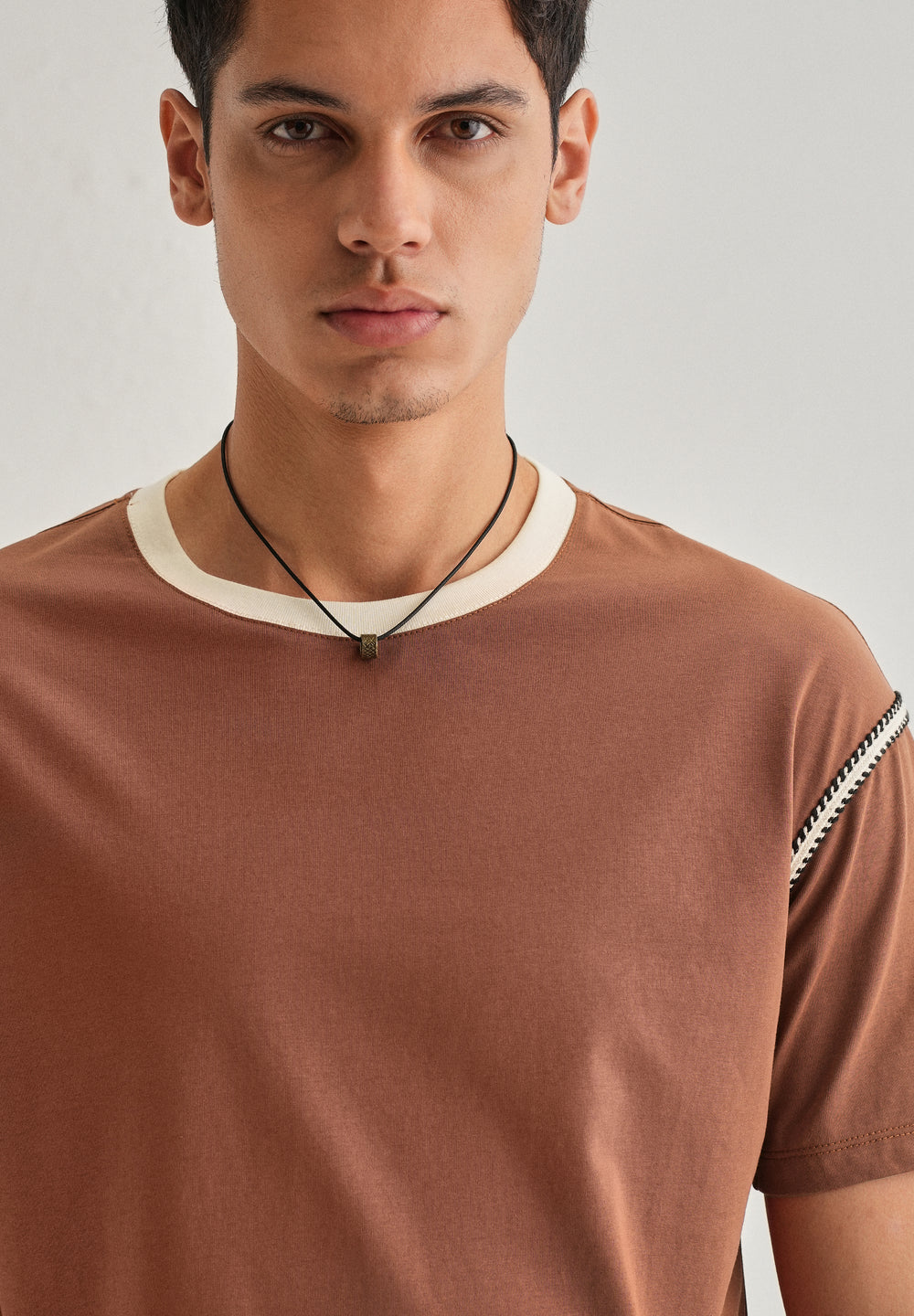 Rust Red Lace Applique T-shirt