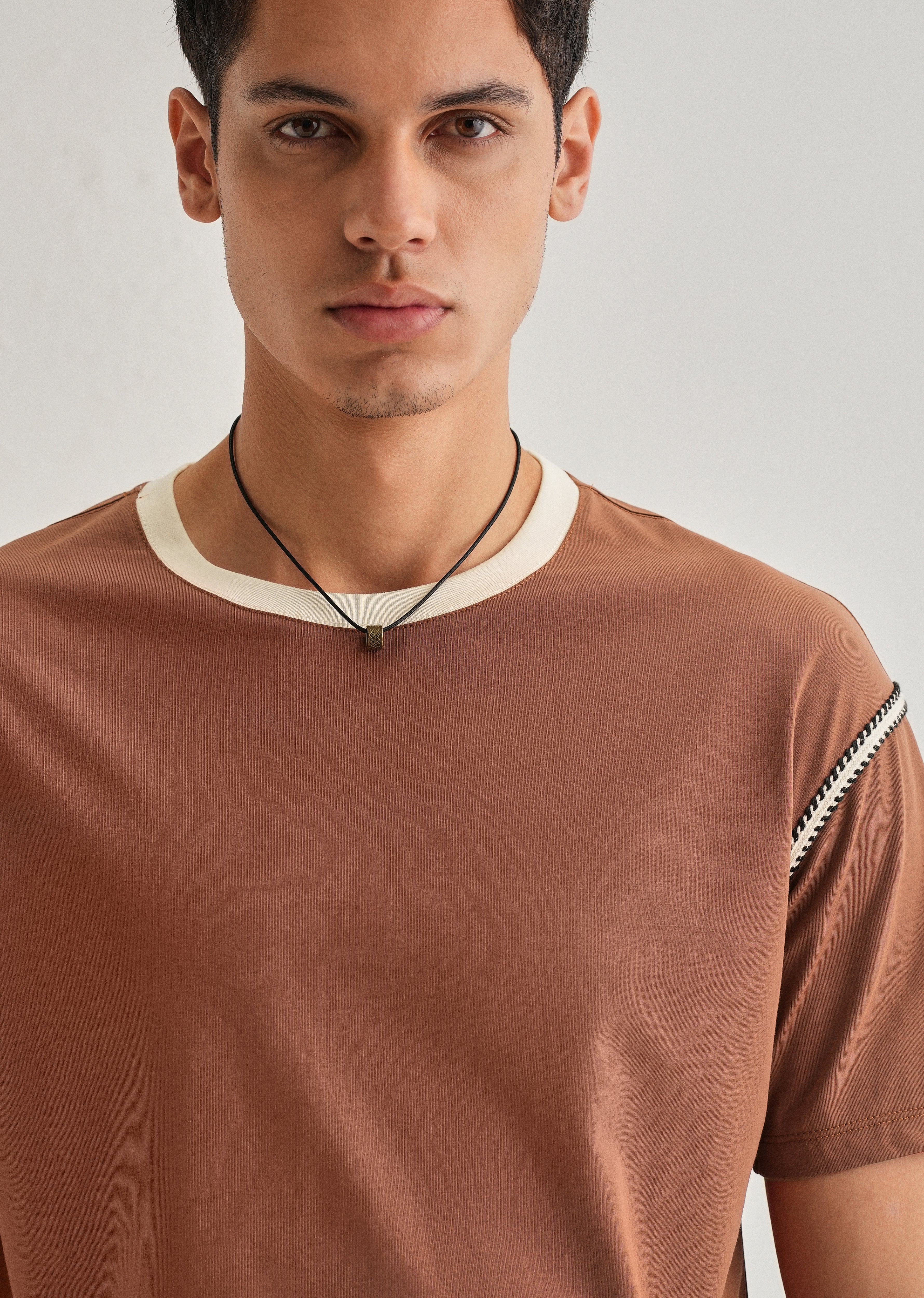 Rust Red Lace Applique T-shirt