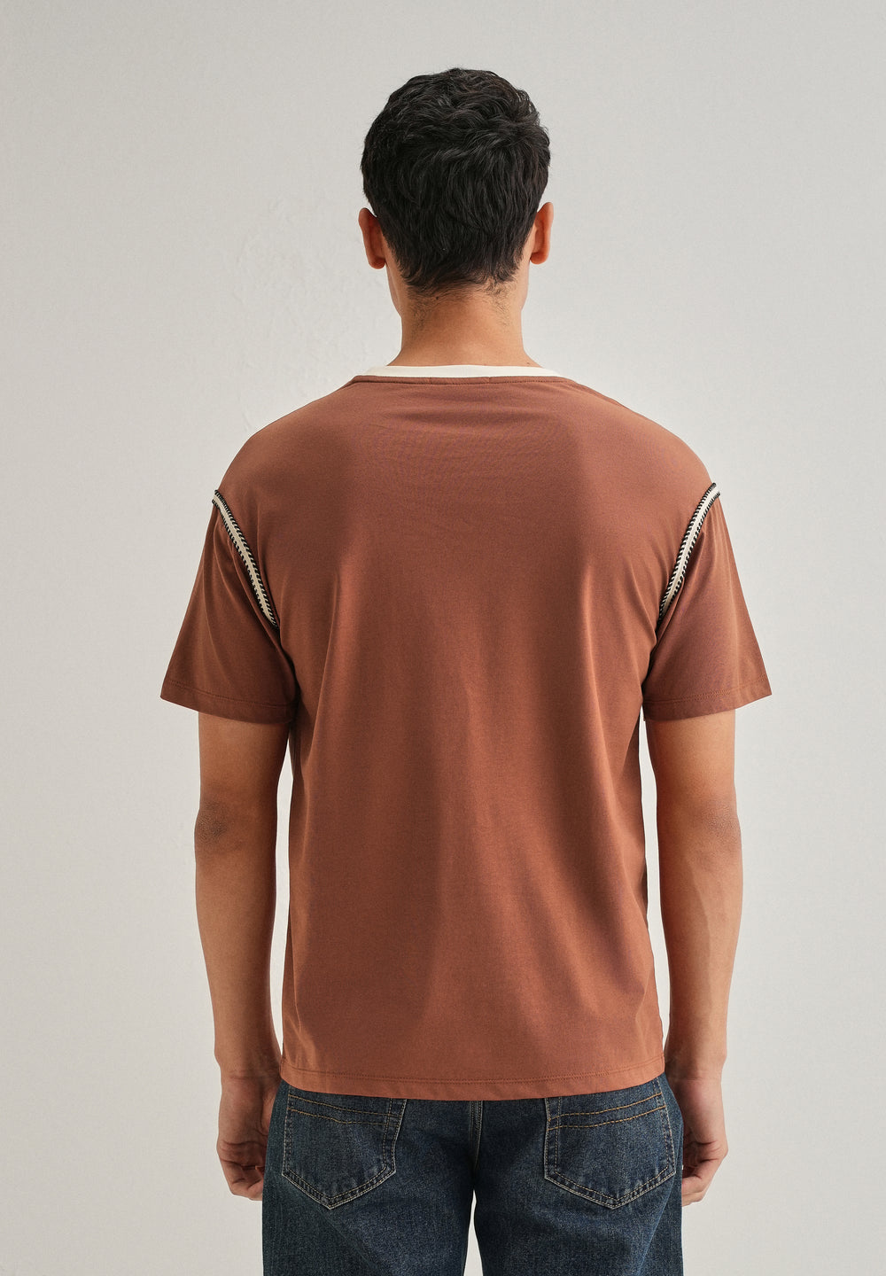 Rust Red Lace Applique T-shirt