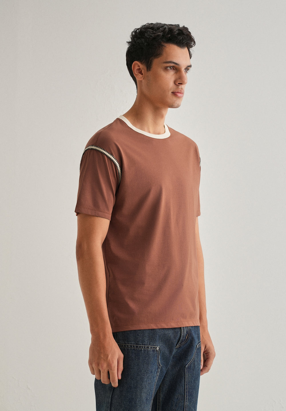 Rust Red Lace Applique T-shirt