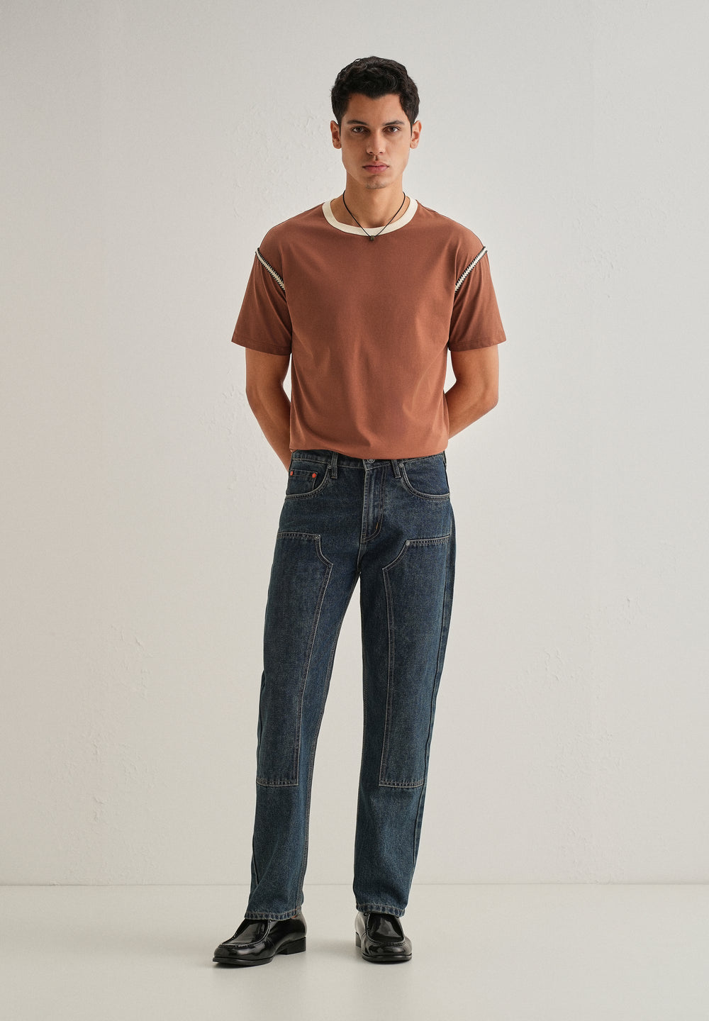 Rust Red Lace Applique T-shirt