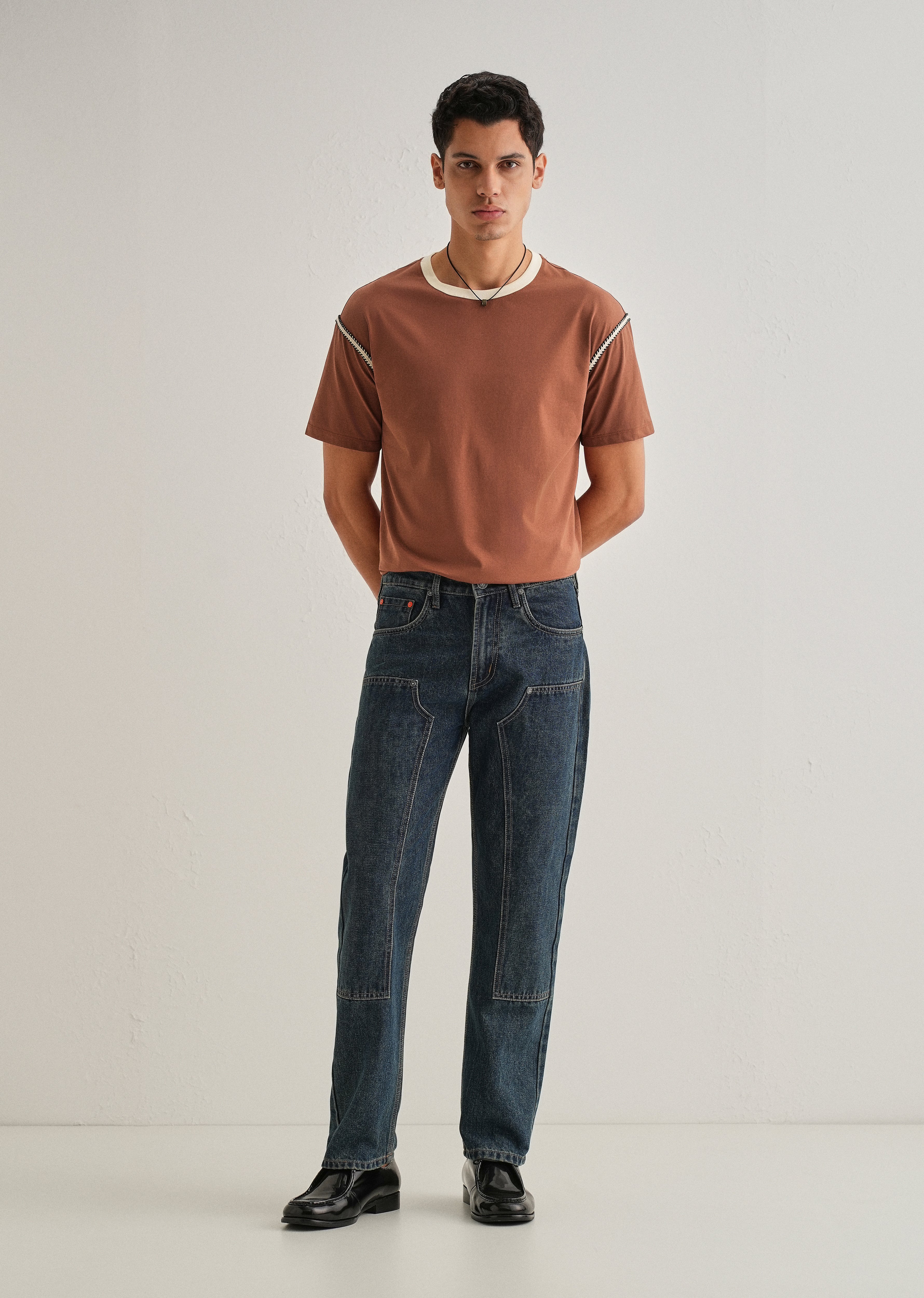 Rust Red Lace Applique T-shirt