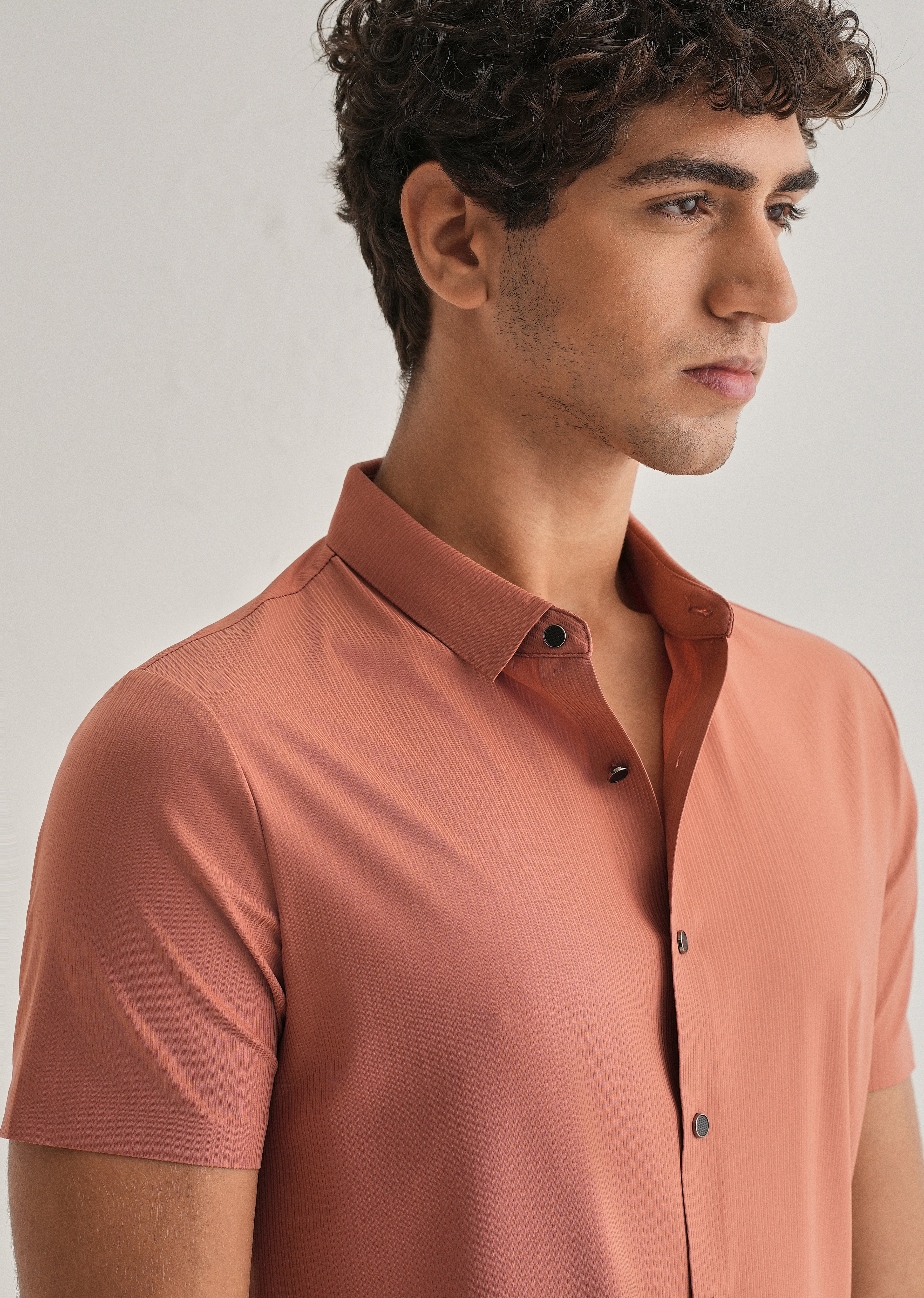 Rust Stripe Seamless Shirt