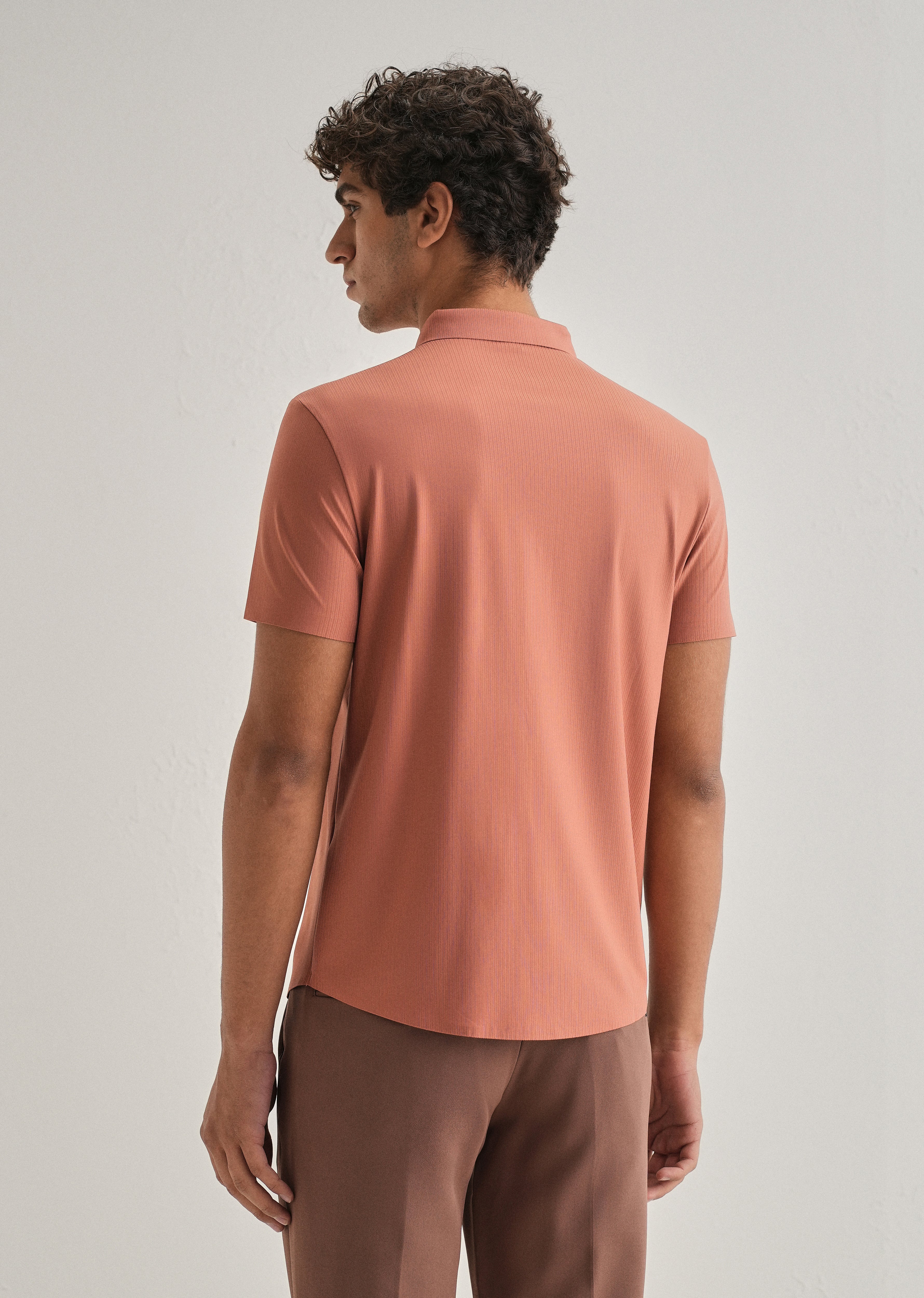 Rust Stripe Seamless Shirt