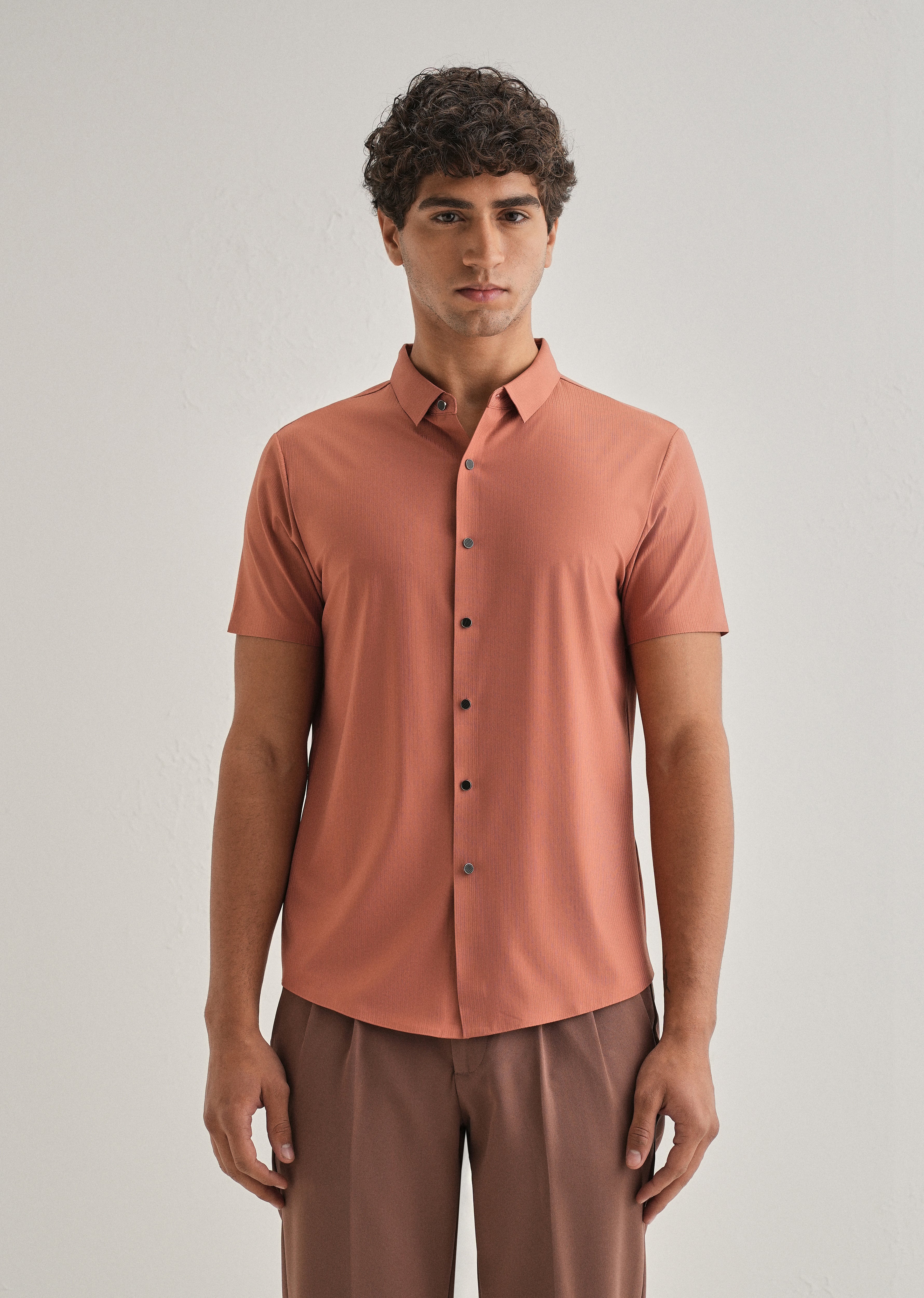 Rust Stripe Seamless Shirt