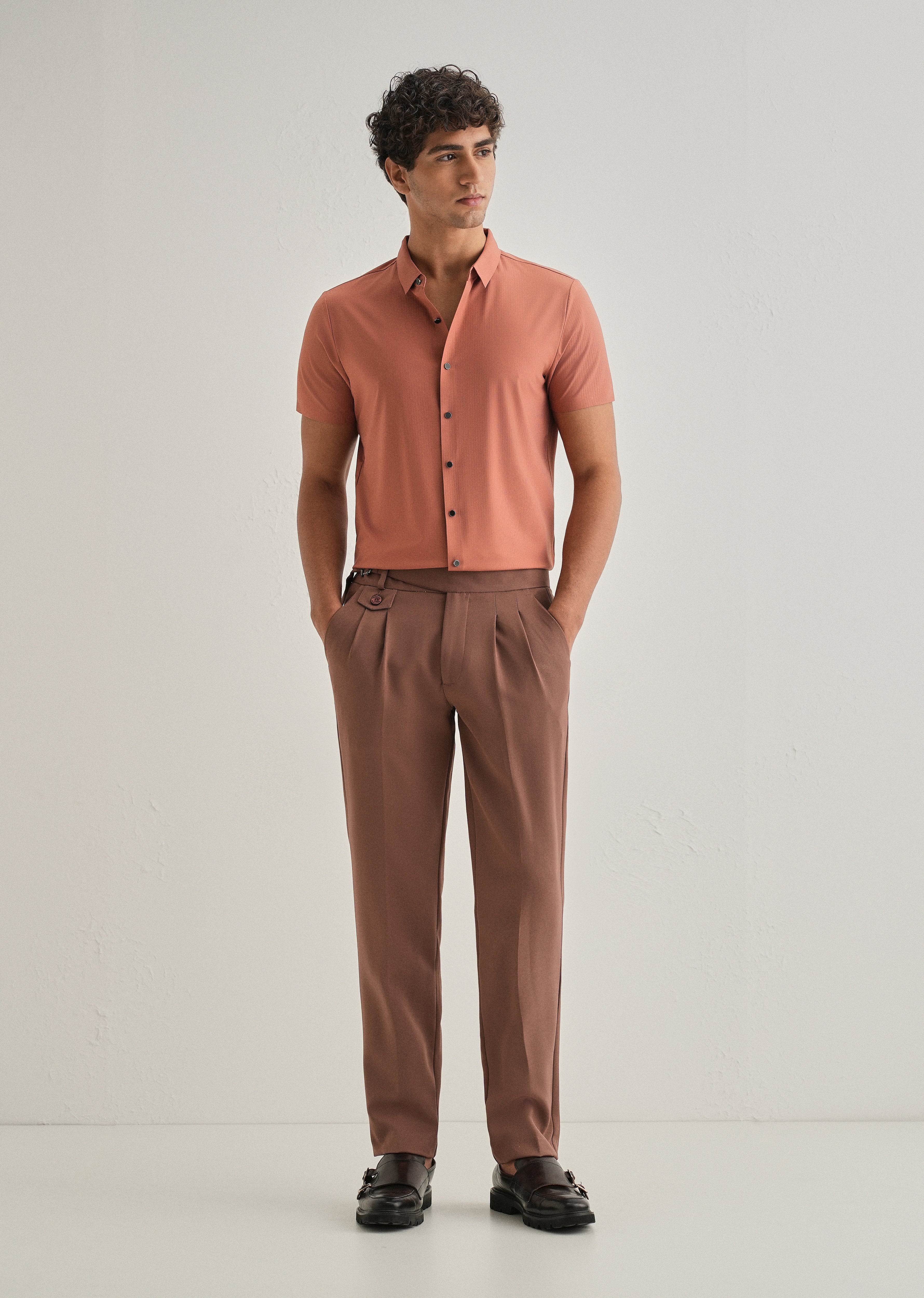 Rust Stripe Seamless Shirt
