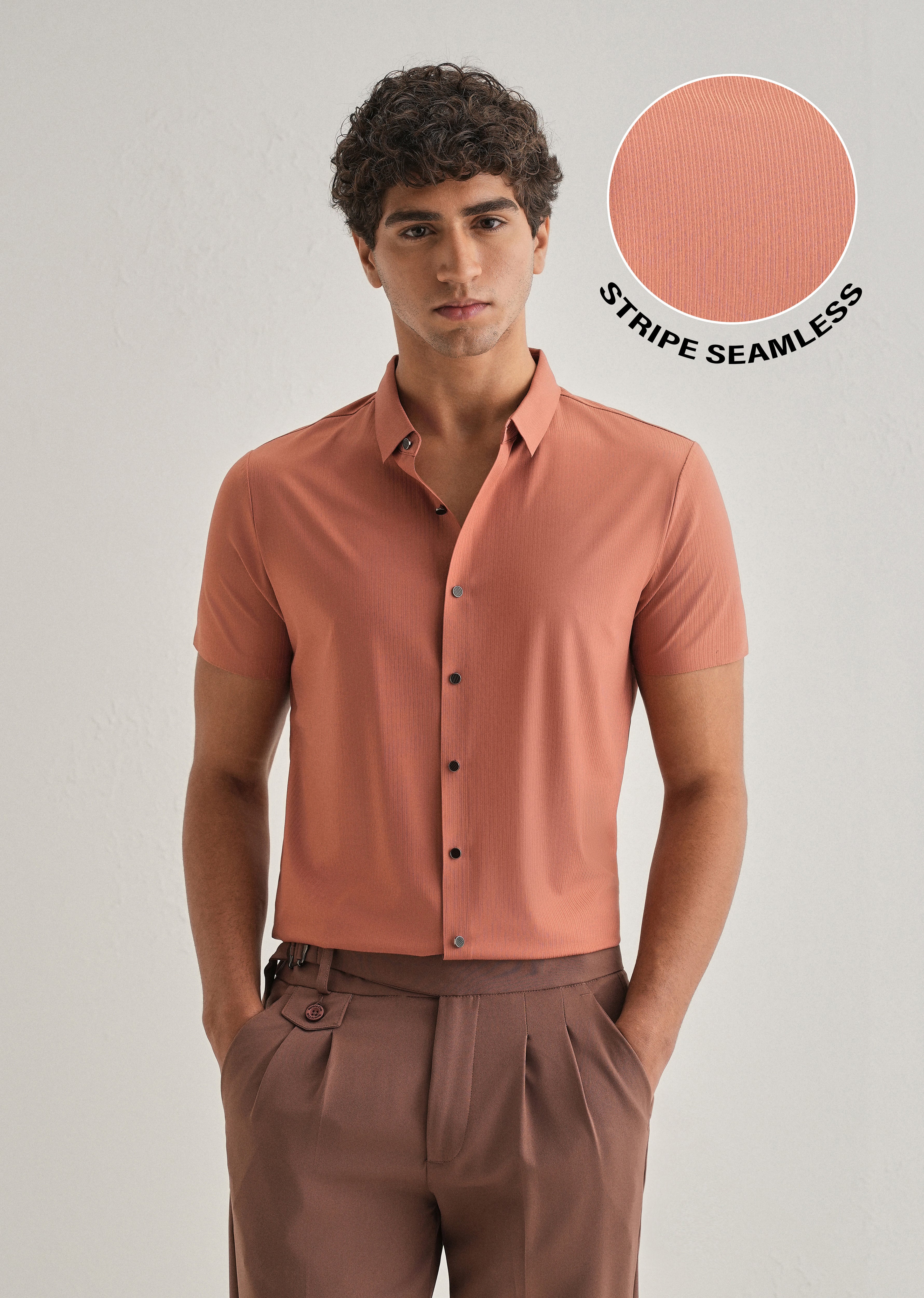 Rust Stripe Seamless Shirt