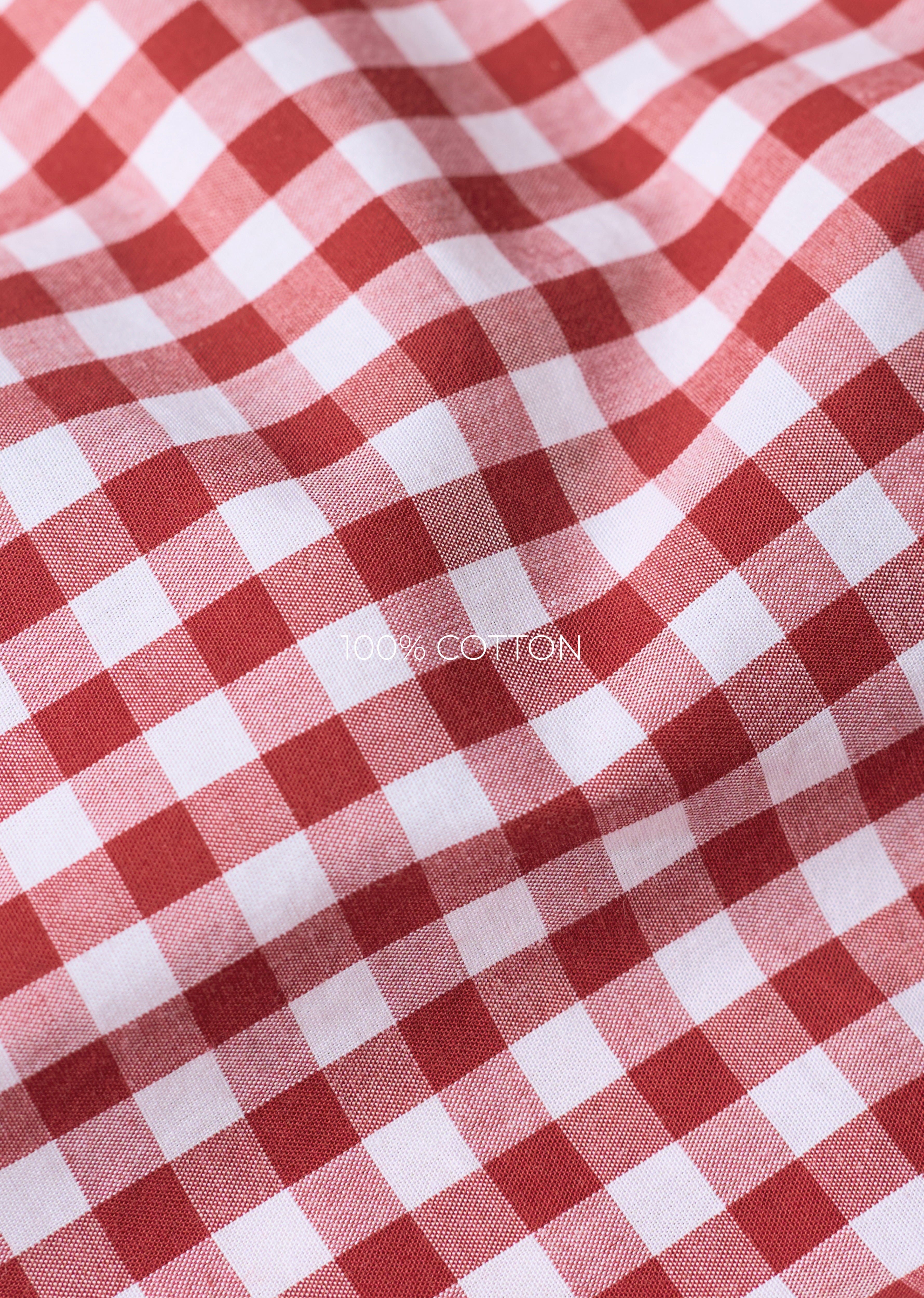 Red Typography Check Boxy Shirt