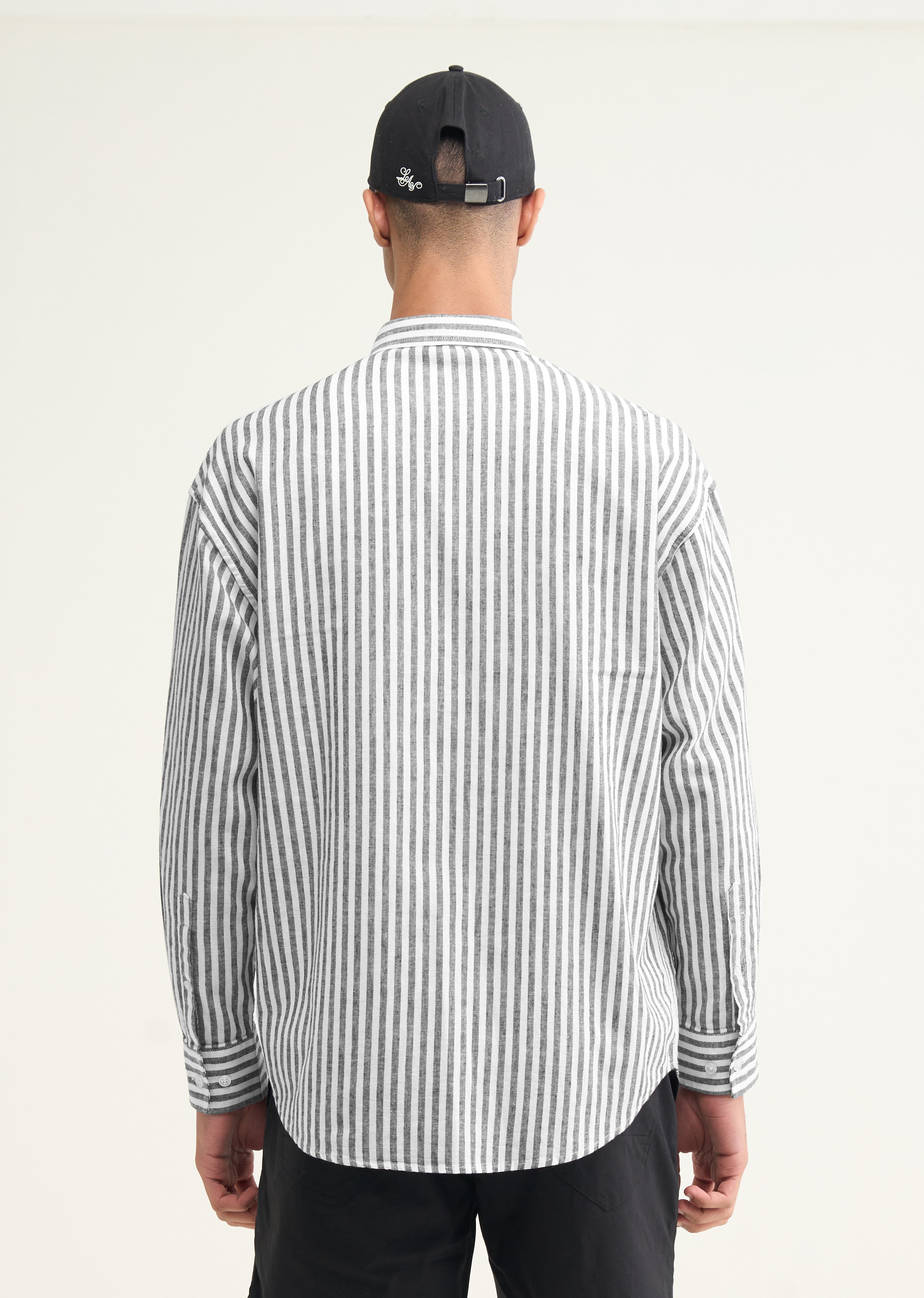 Grey Layered Look Stripe Shirt