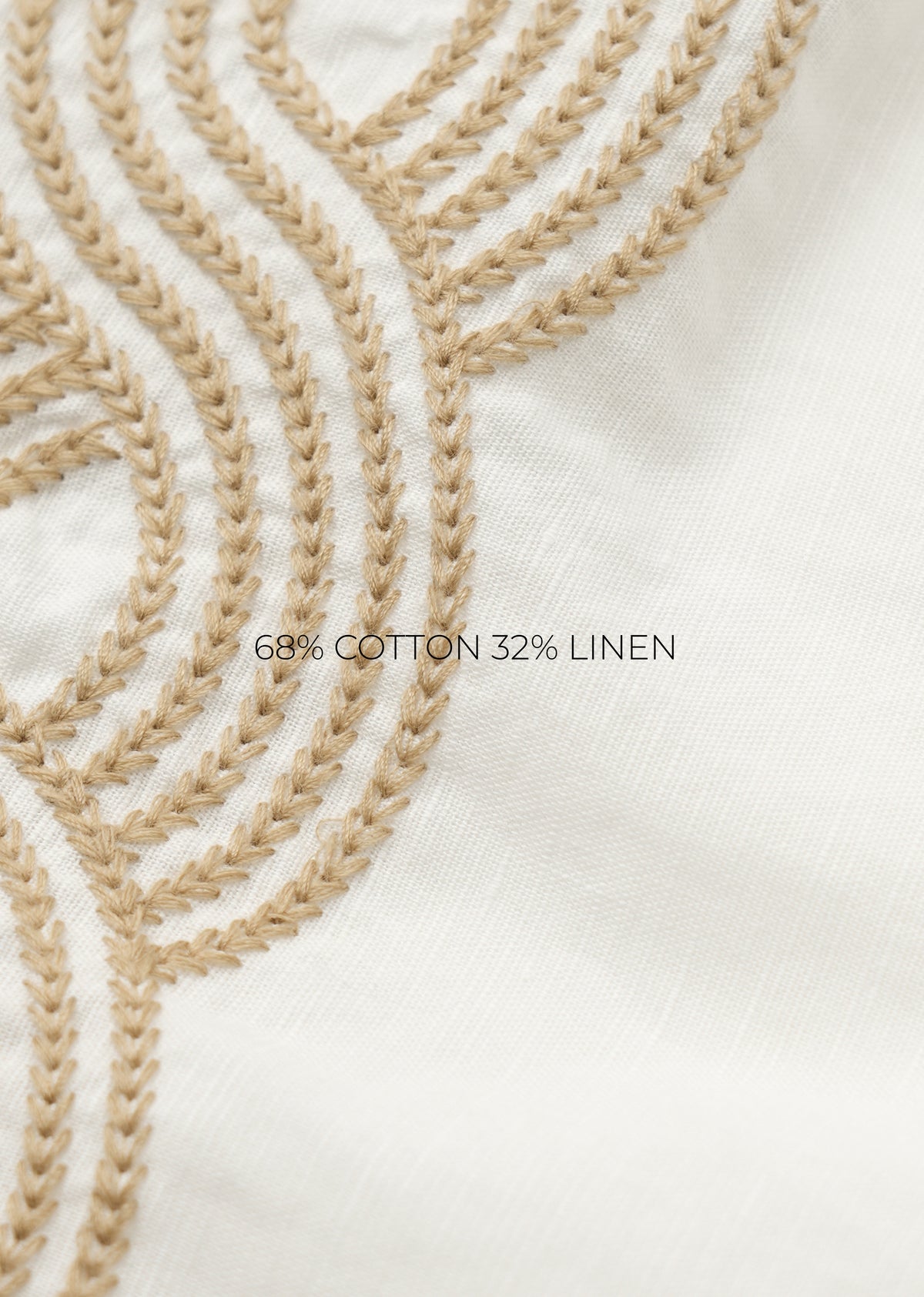 White Placement Embroidery Shirt