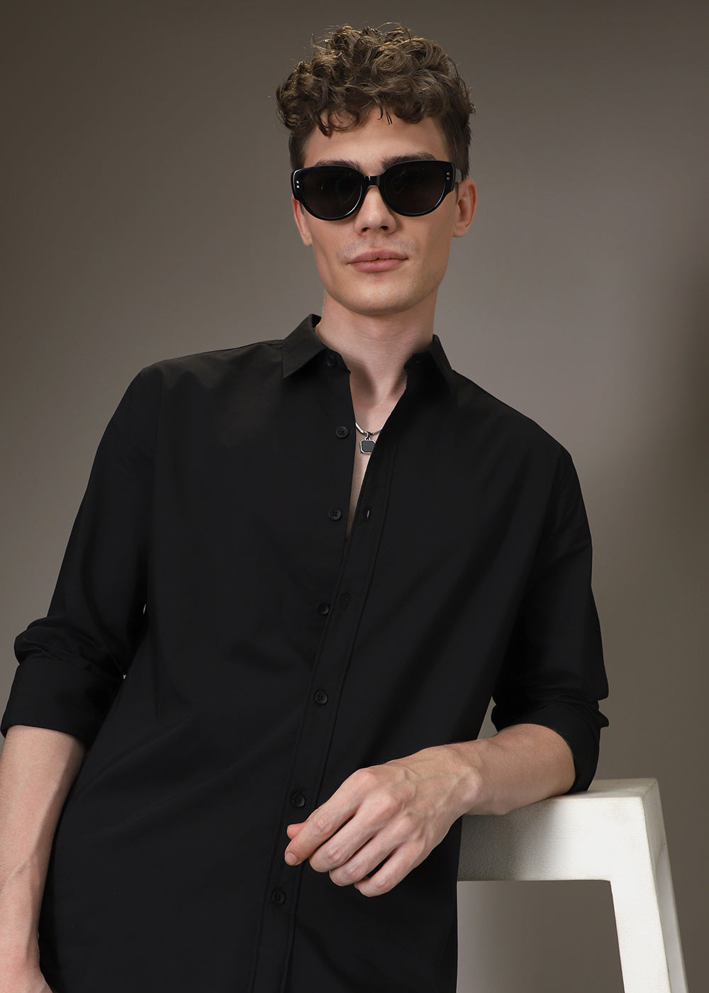 Sable Black Cotton Shirt