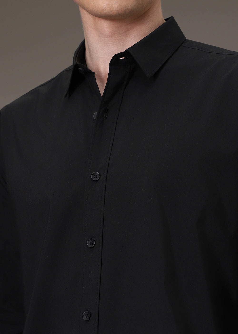 Sable Black Cotton Shirt