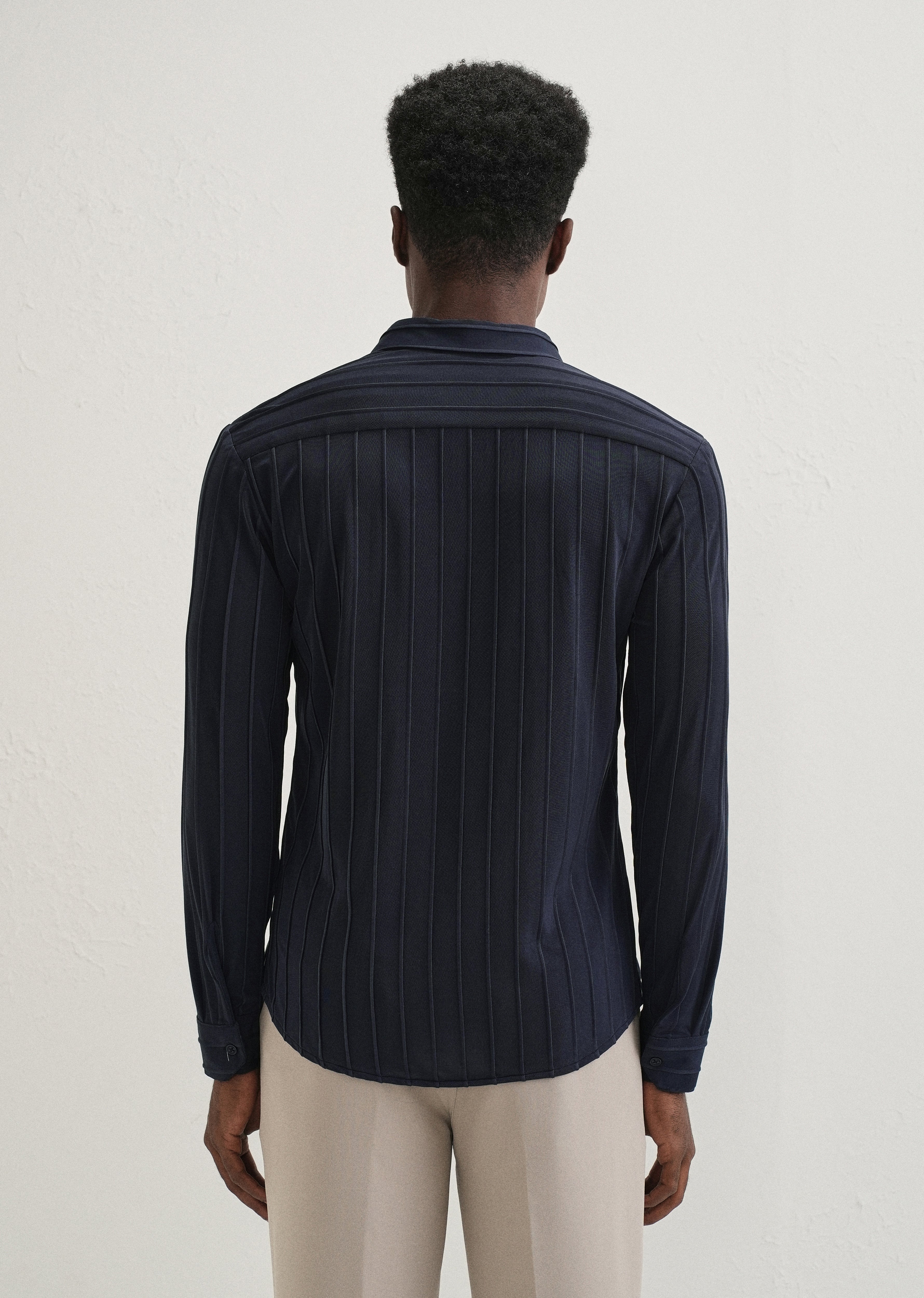 Sable Blue Plain Stripe Shirt