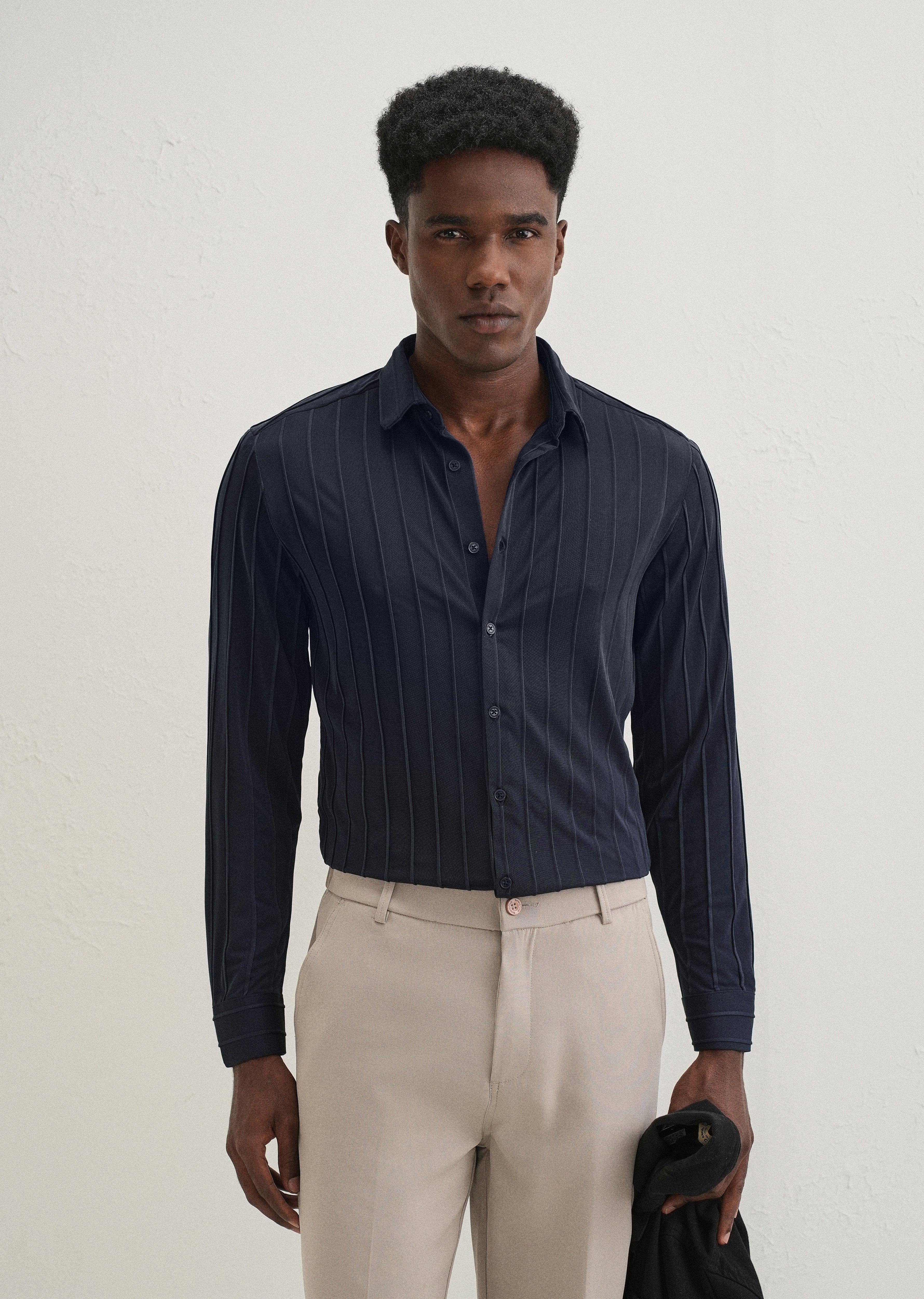 Sable Blue Plain Stripe Shirt