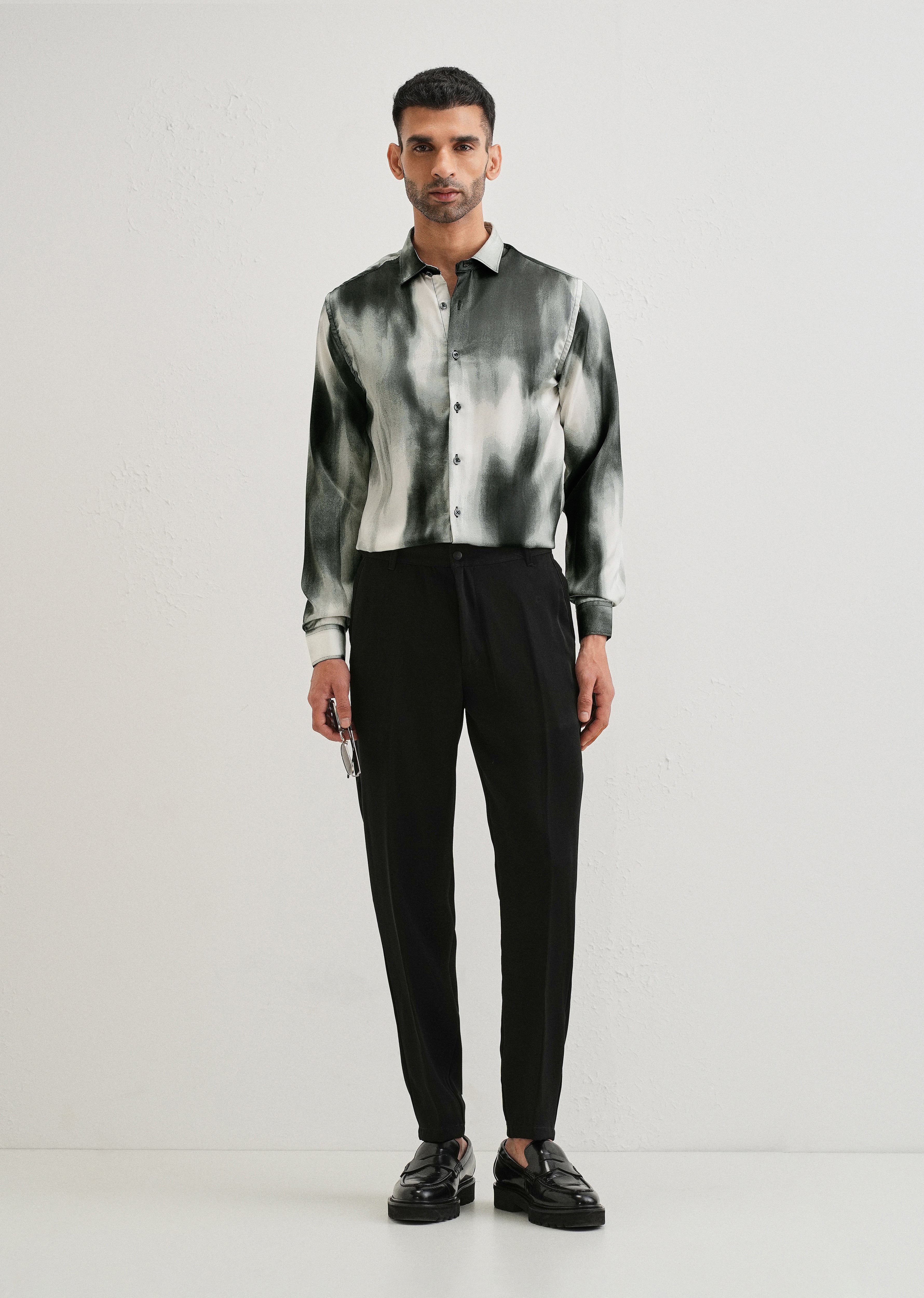 Sage Green Abstract Printed Shirt