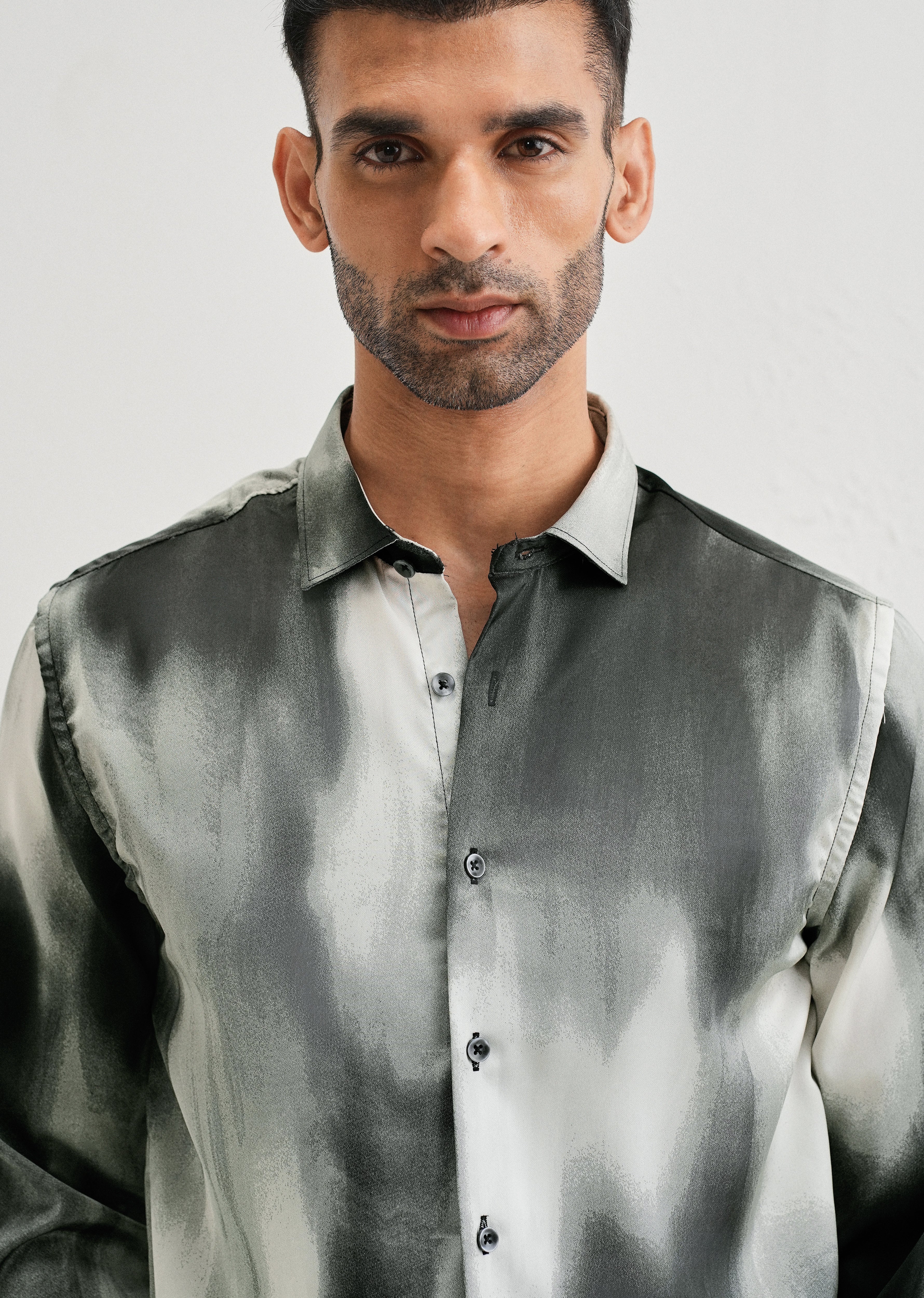 Sage Green Abstract Printed Shirt