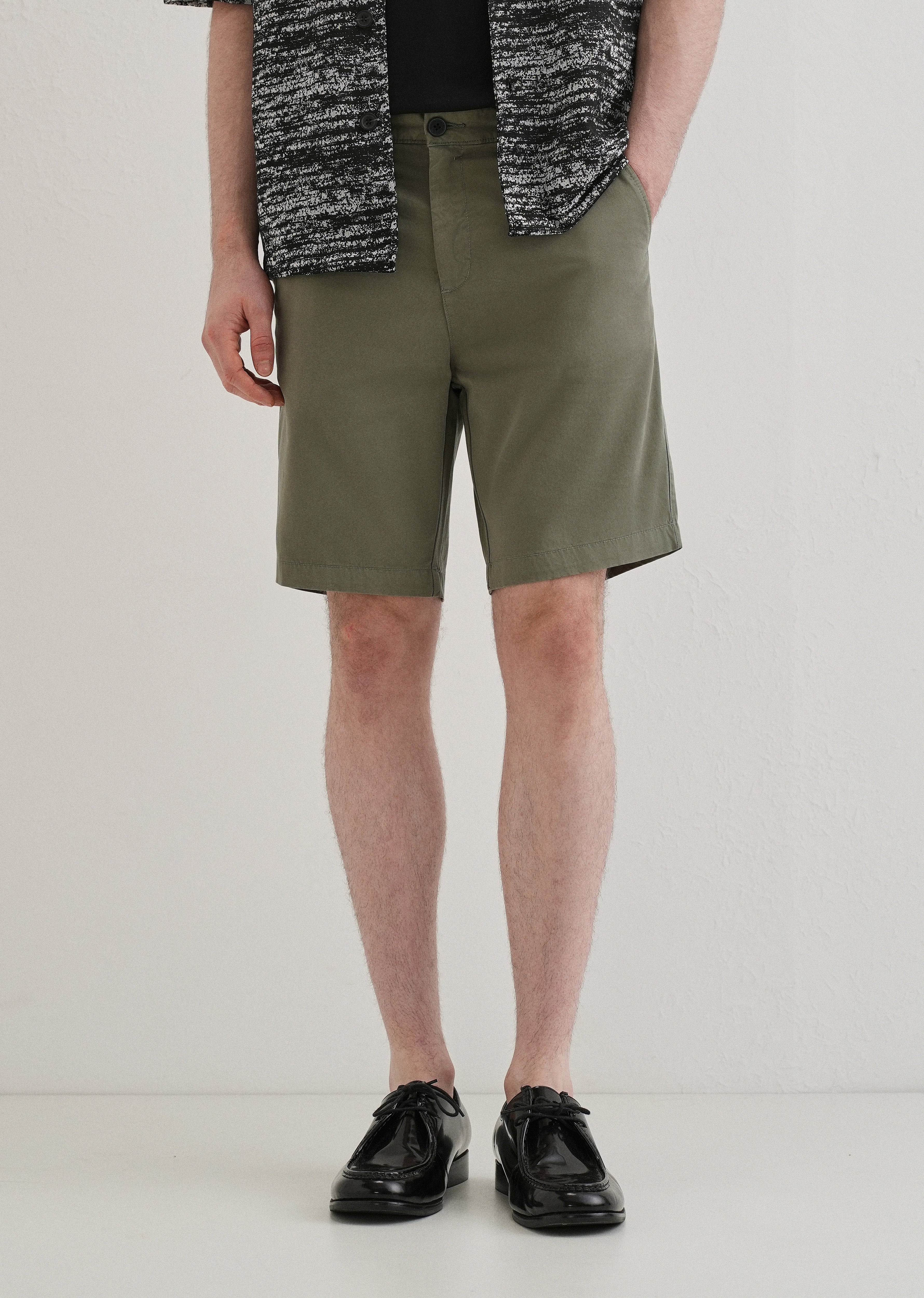 Sage Green Cotton Shorts