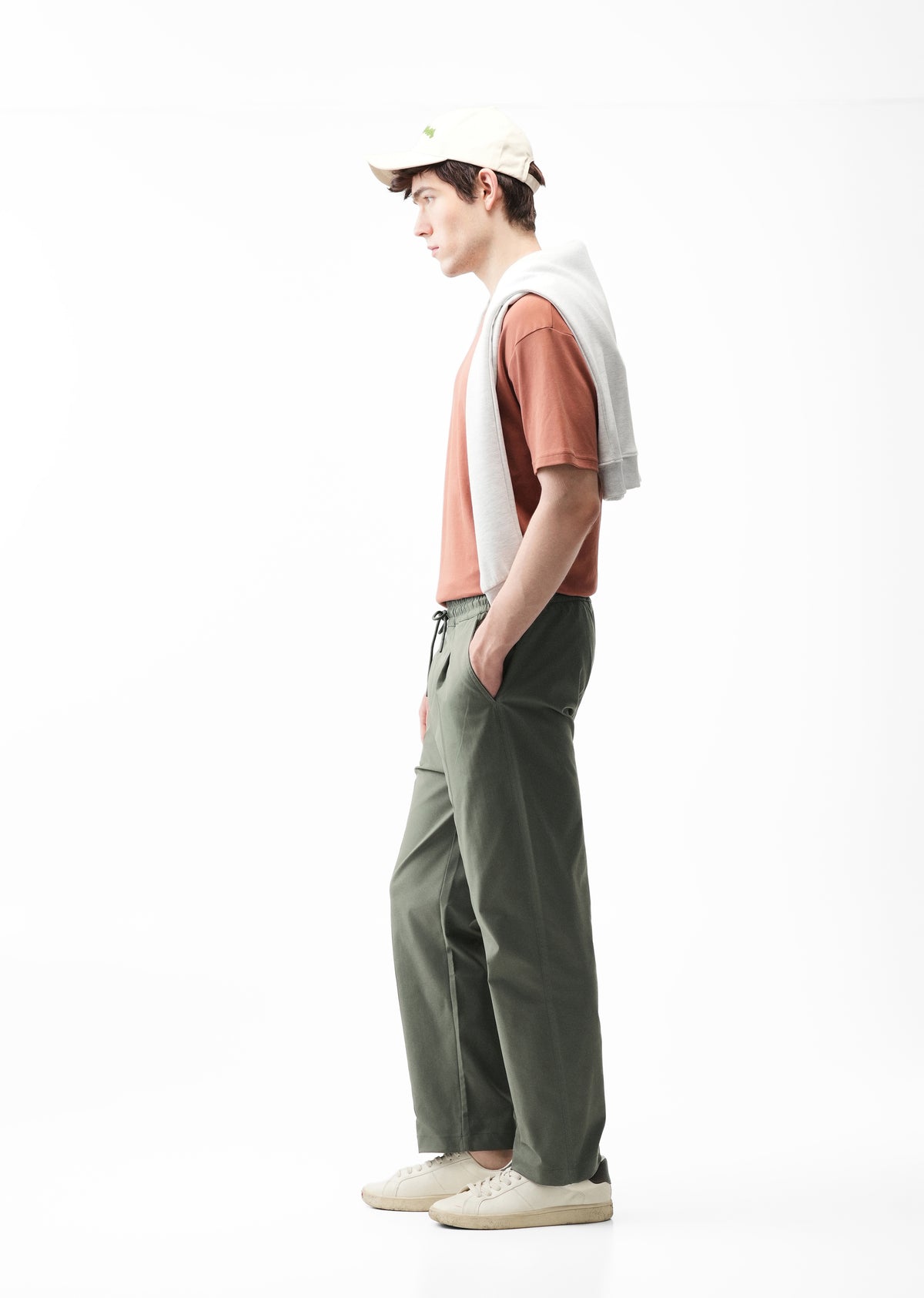 Sage Green Relaxed Drawstring Trouser