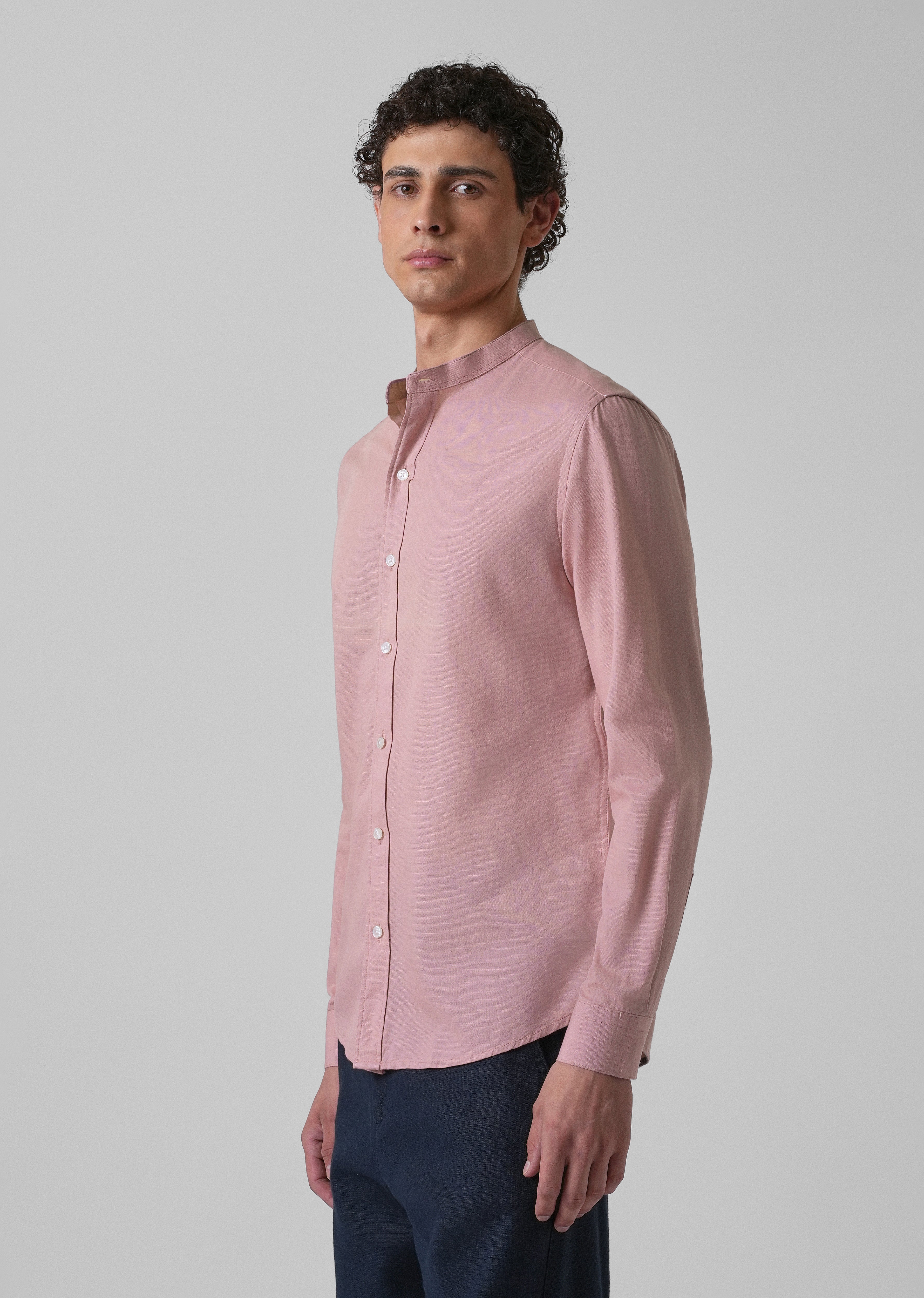 Sakura Pink Cotton Linen Shirt