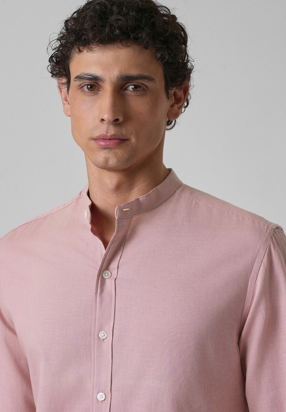 Sakura Pink Cotton Linen Shirt