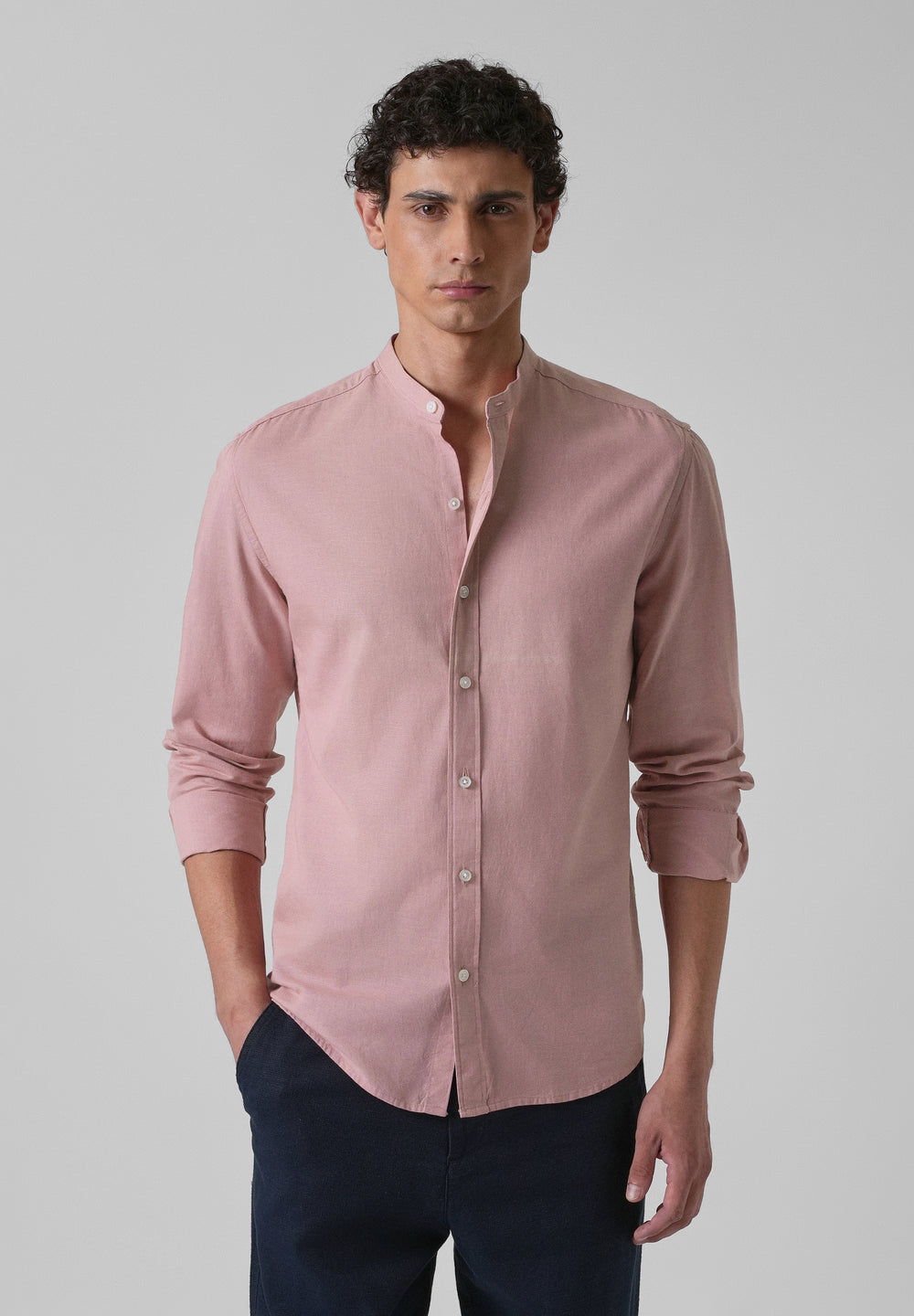 Sakura Pink Cotton Linen Shirt
