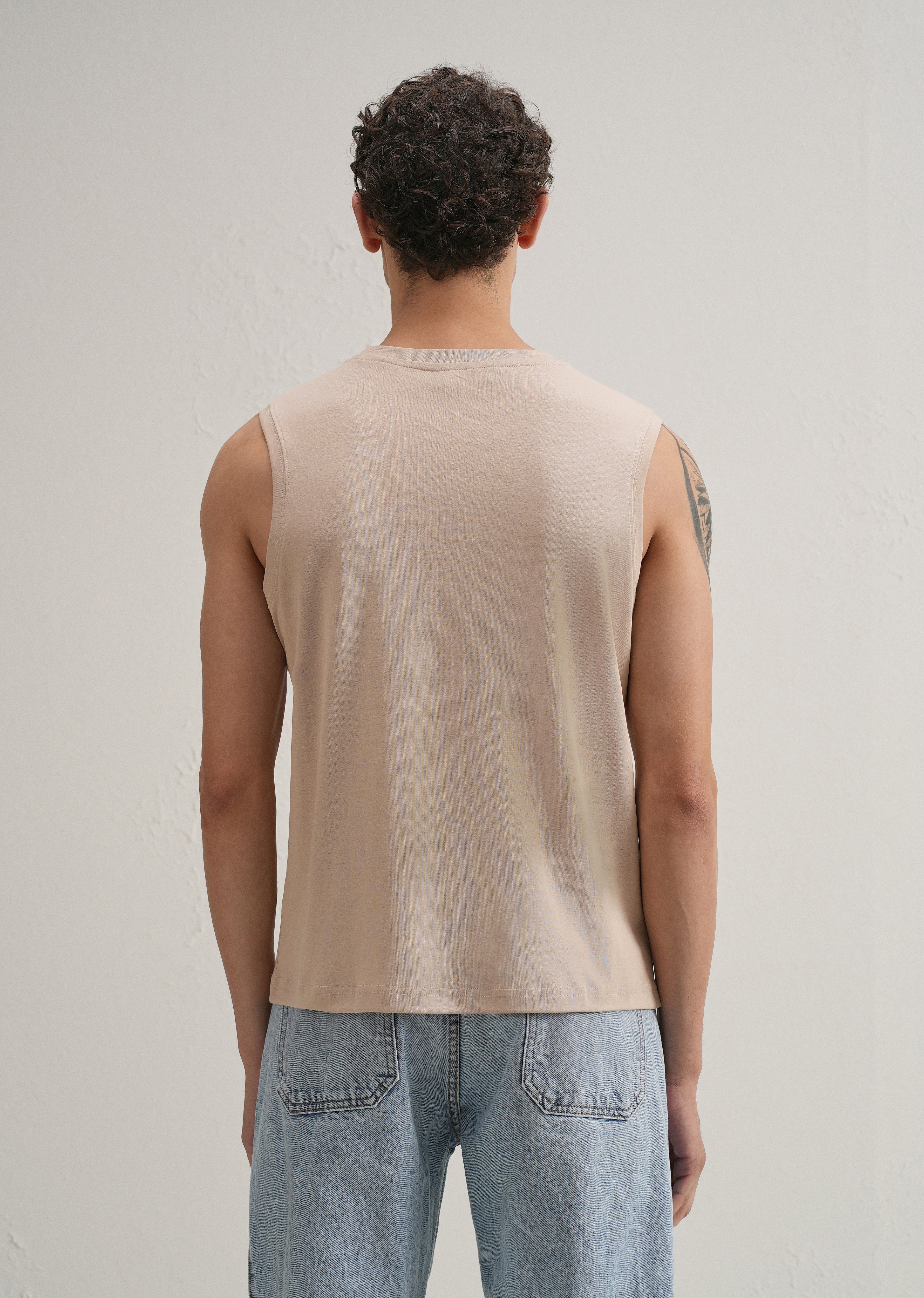 Sand Beige Printed Tank