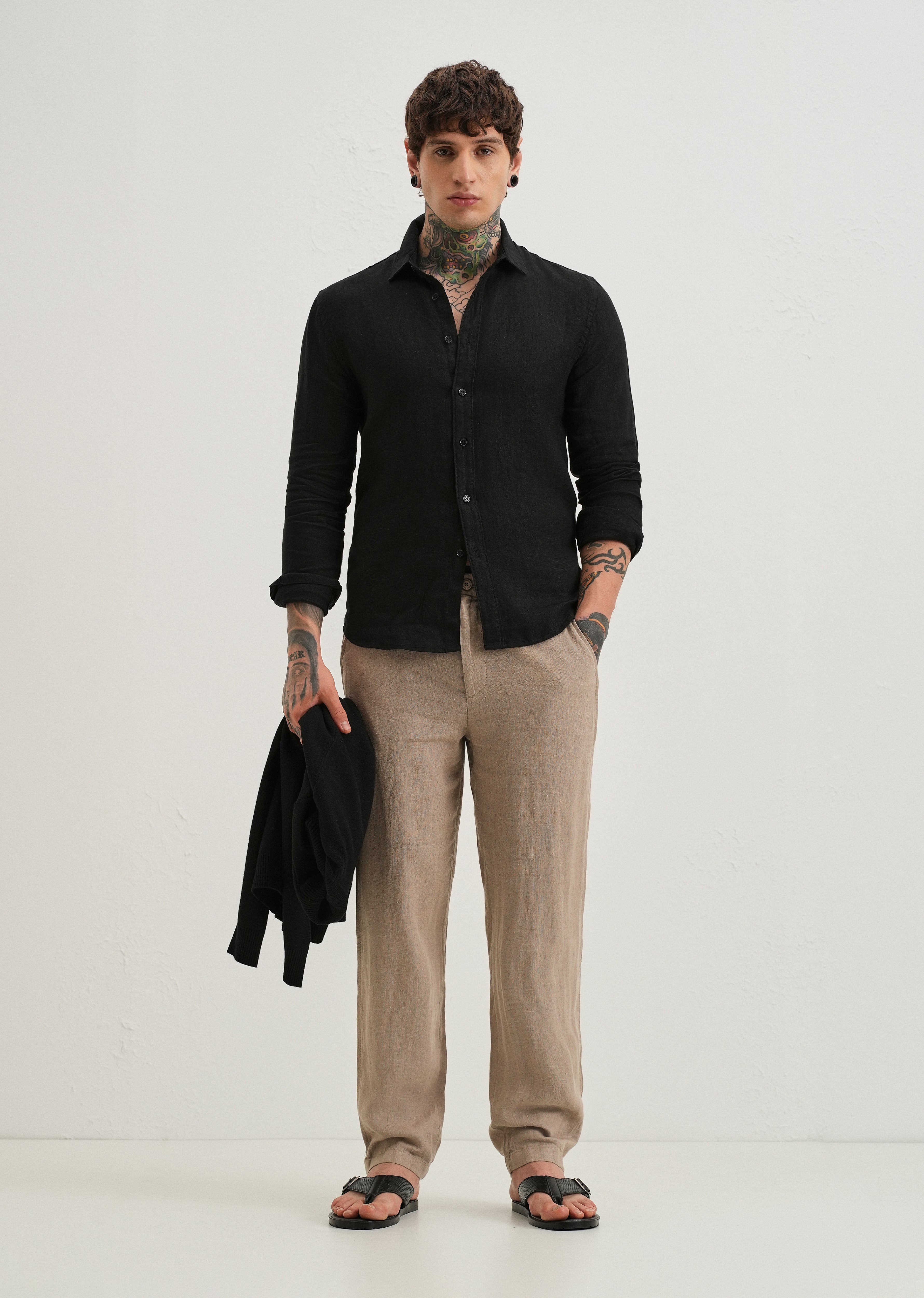 Sand Brown Linen pant