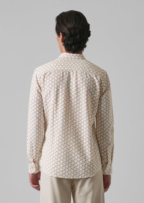 Sand Brown Self Pattern Shirt