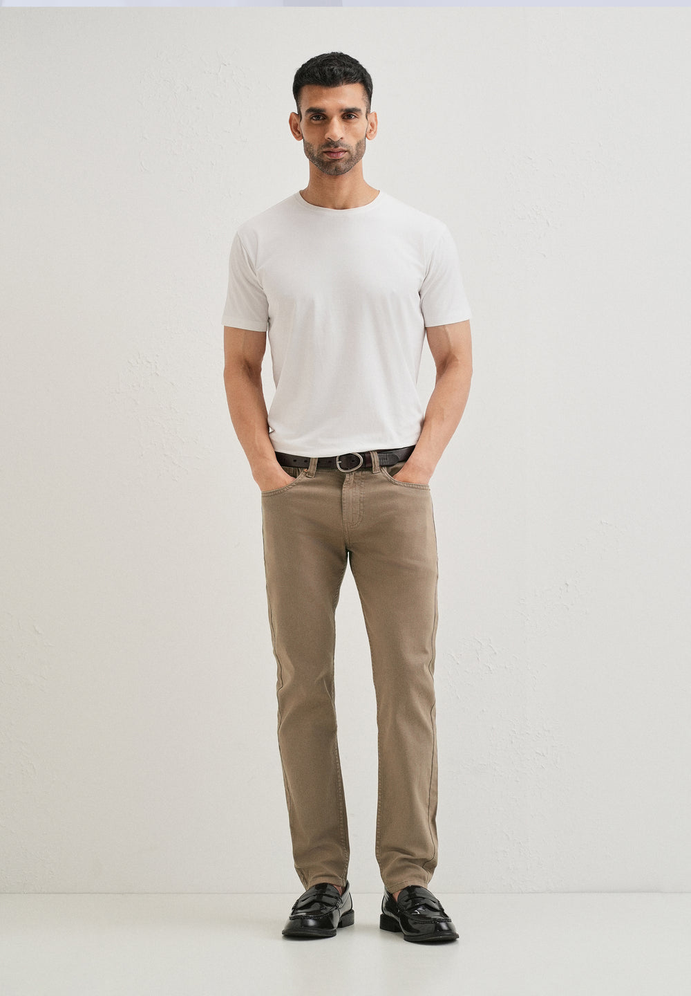 Sand Brown Slim fit Jeans