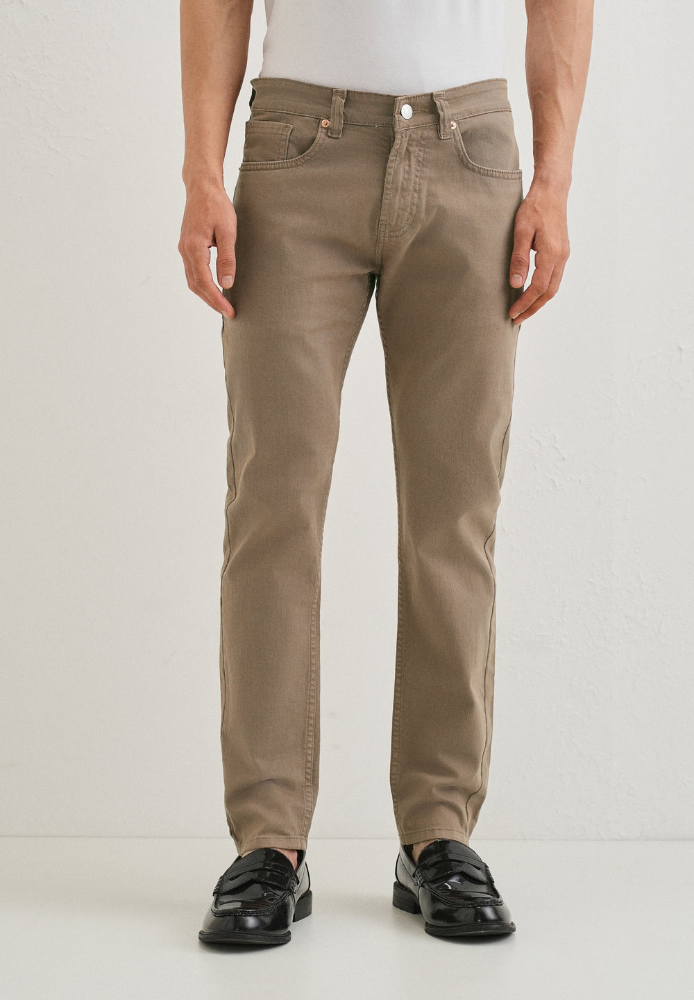 Sand Brown Slim fit Jeans
