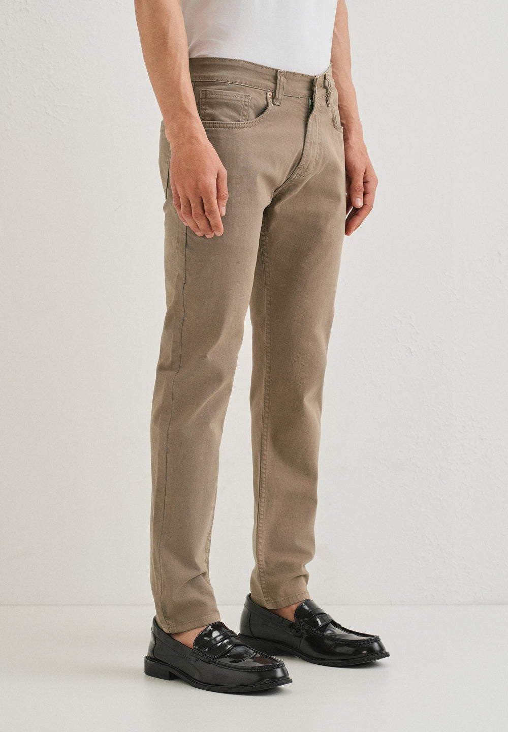 Sand Brown Slim fit Jeans