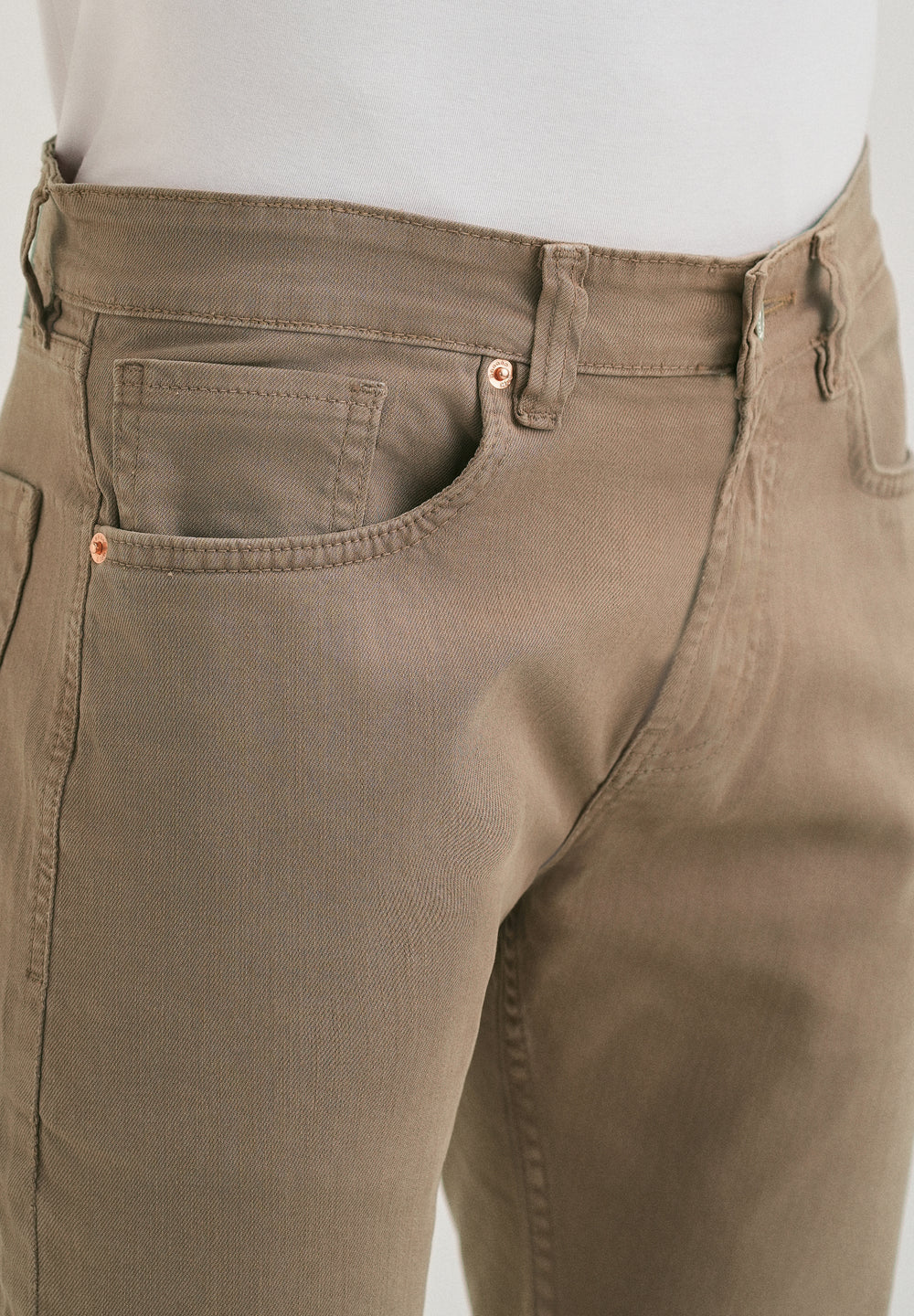 Sand Brown Slim fit Jeans