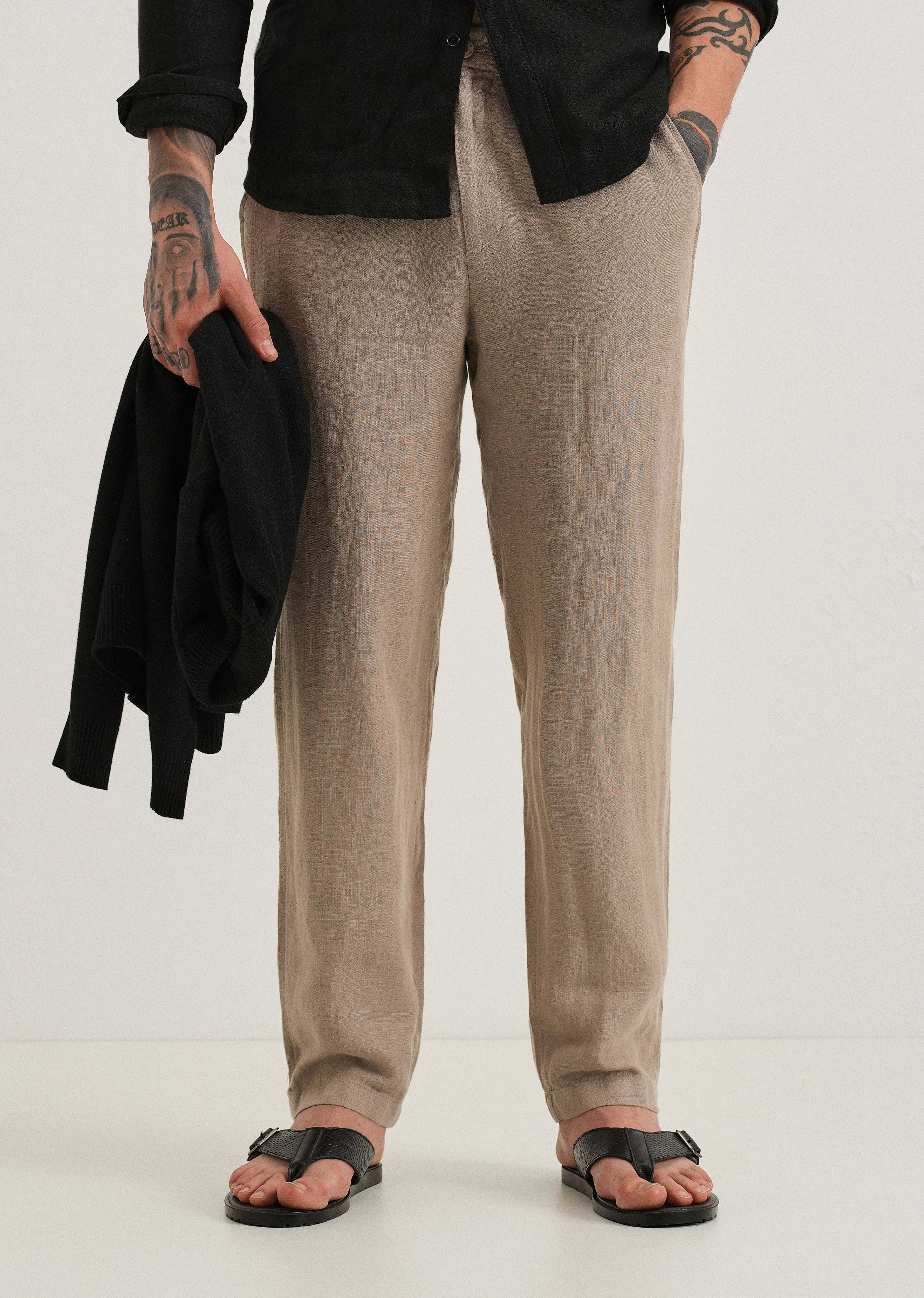 Sand Brown Linen pant