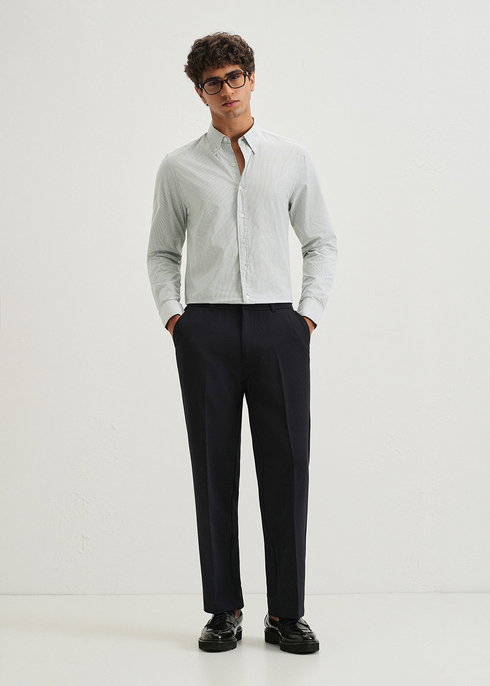 Sapphire Blue Pin Striped Shirt