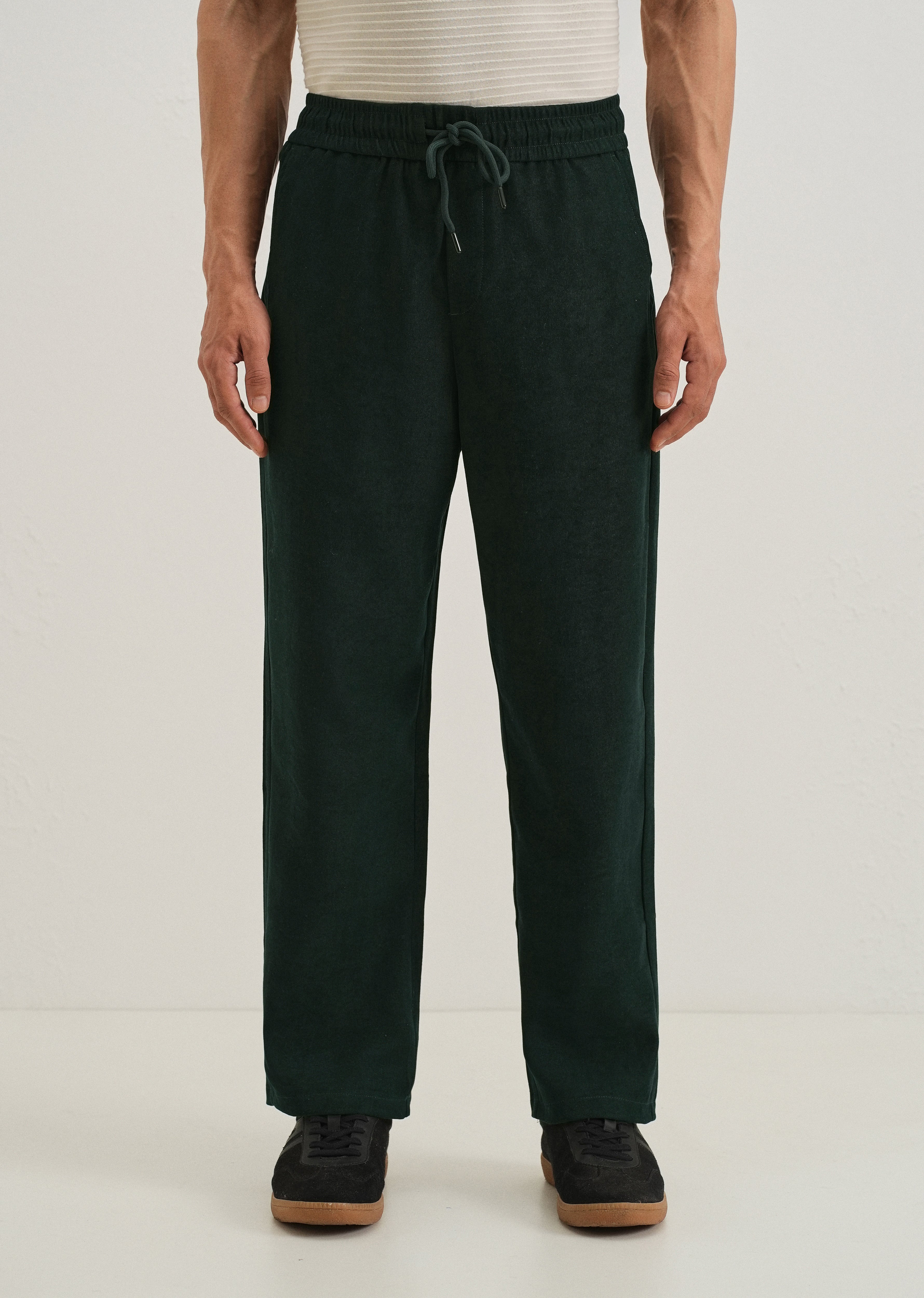 Scarab Green Thin-Corduroy Trousers