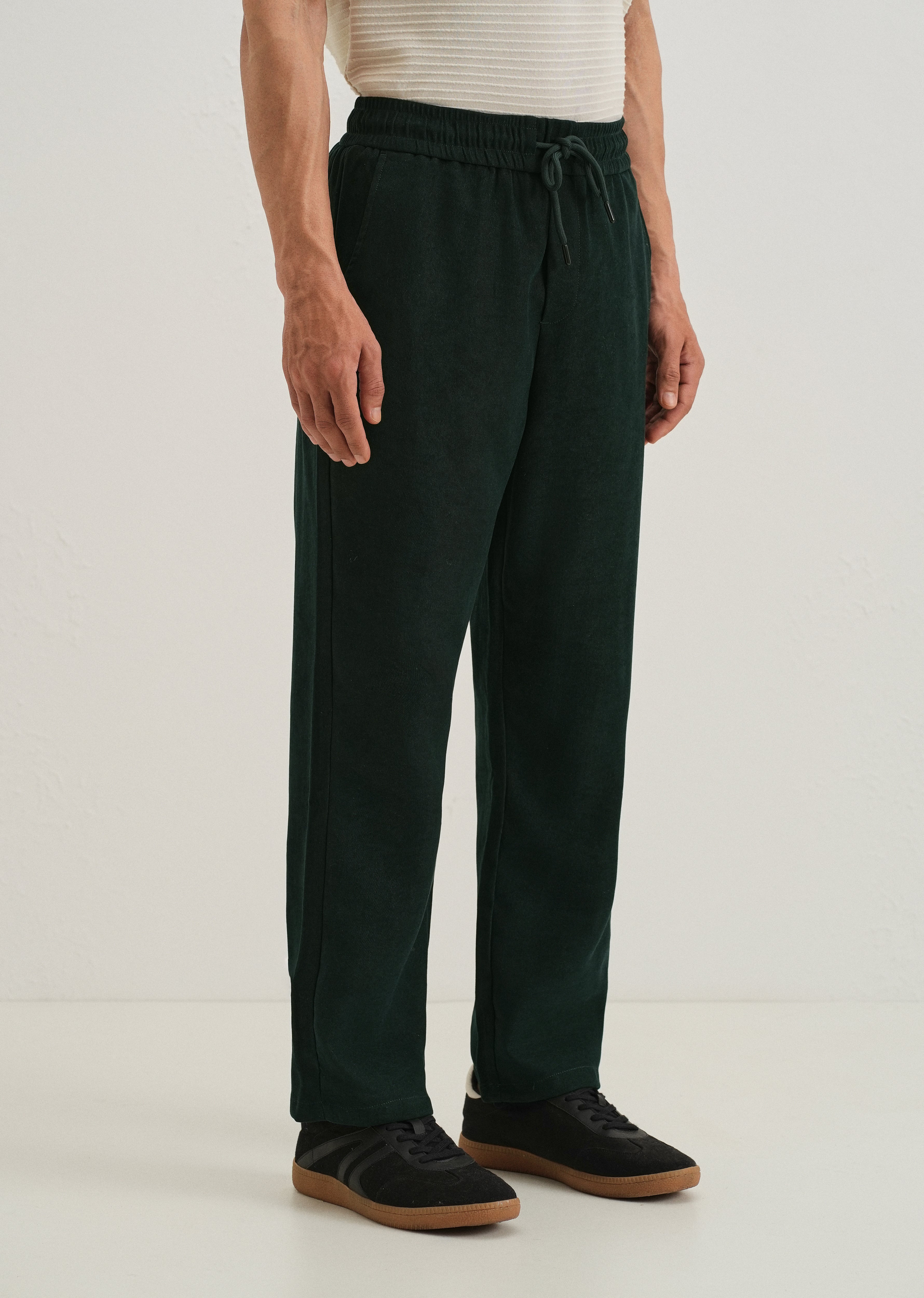 Scarab Green Thin-Corduroy Trousers