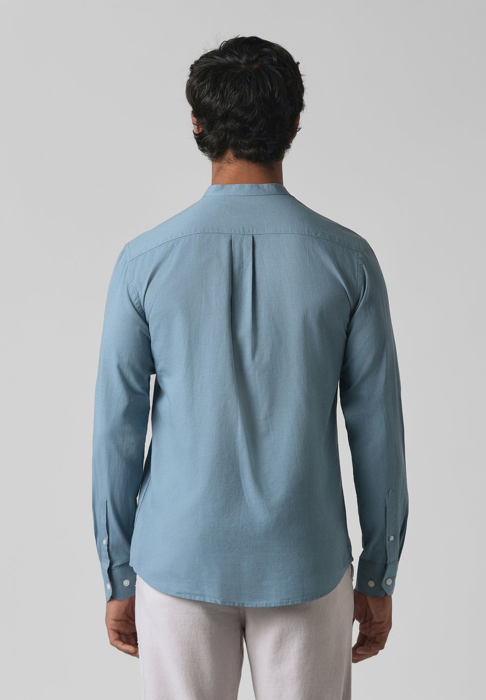 Scuba Blue Cotton Linen Shirt