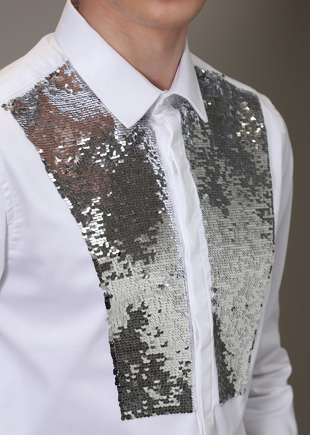 Sequence debonair designer white shirt