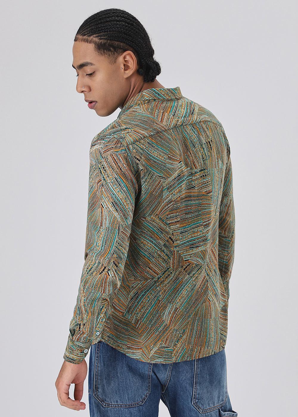 Serene Strokes Green Feather Shirt