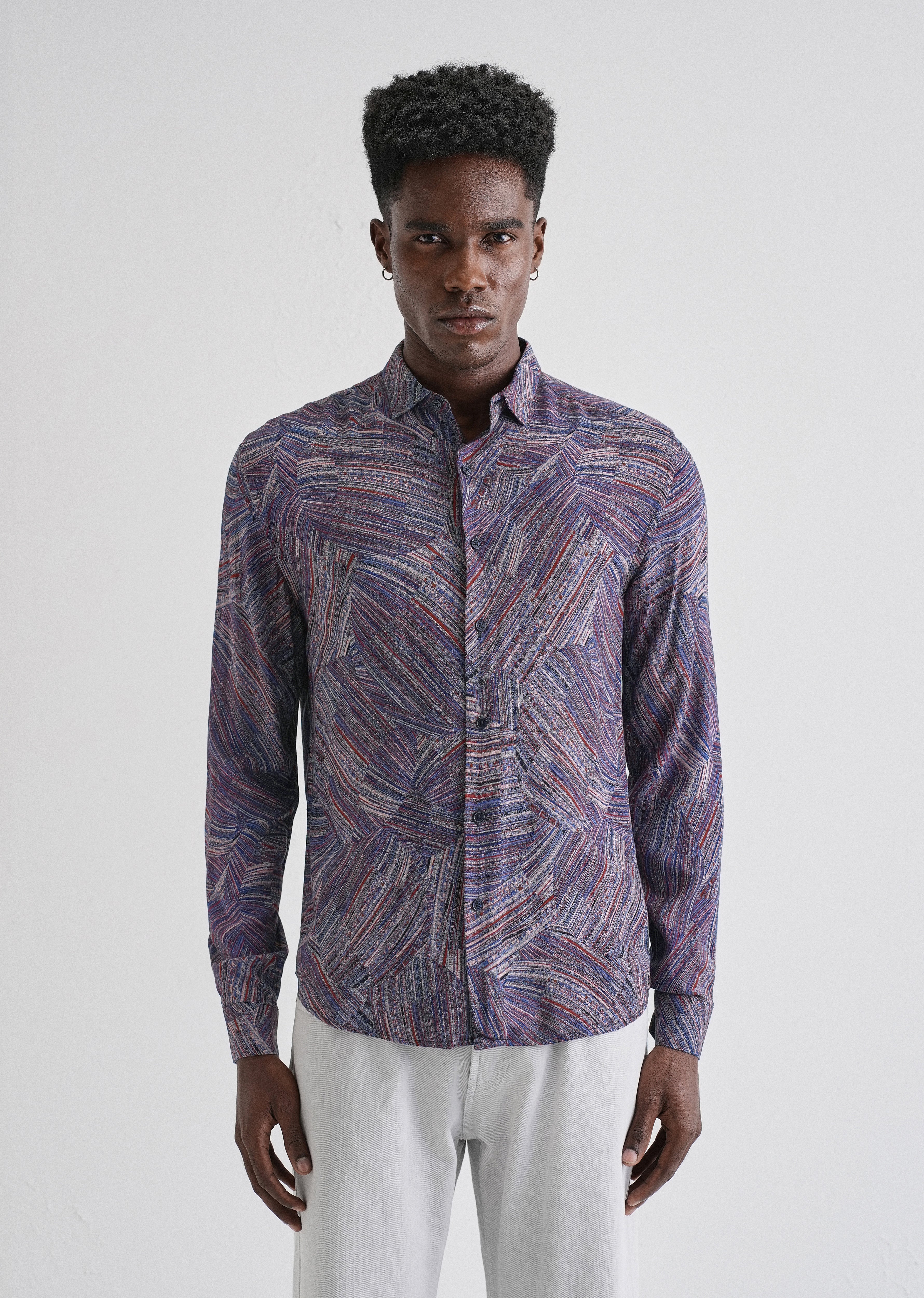 Serene Strokes Violet Feather Shirt
