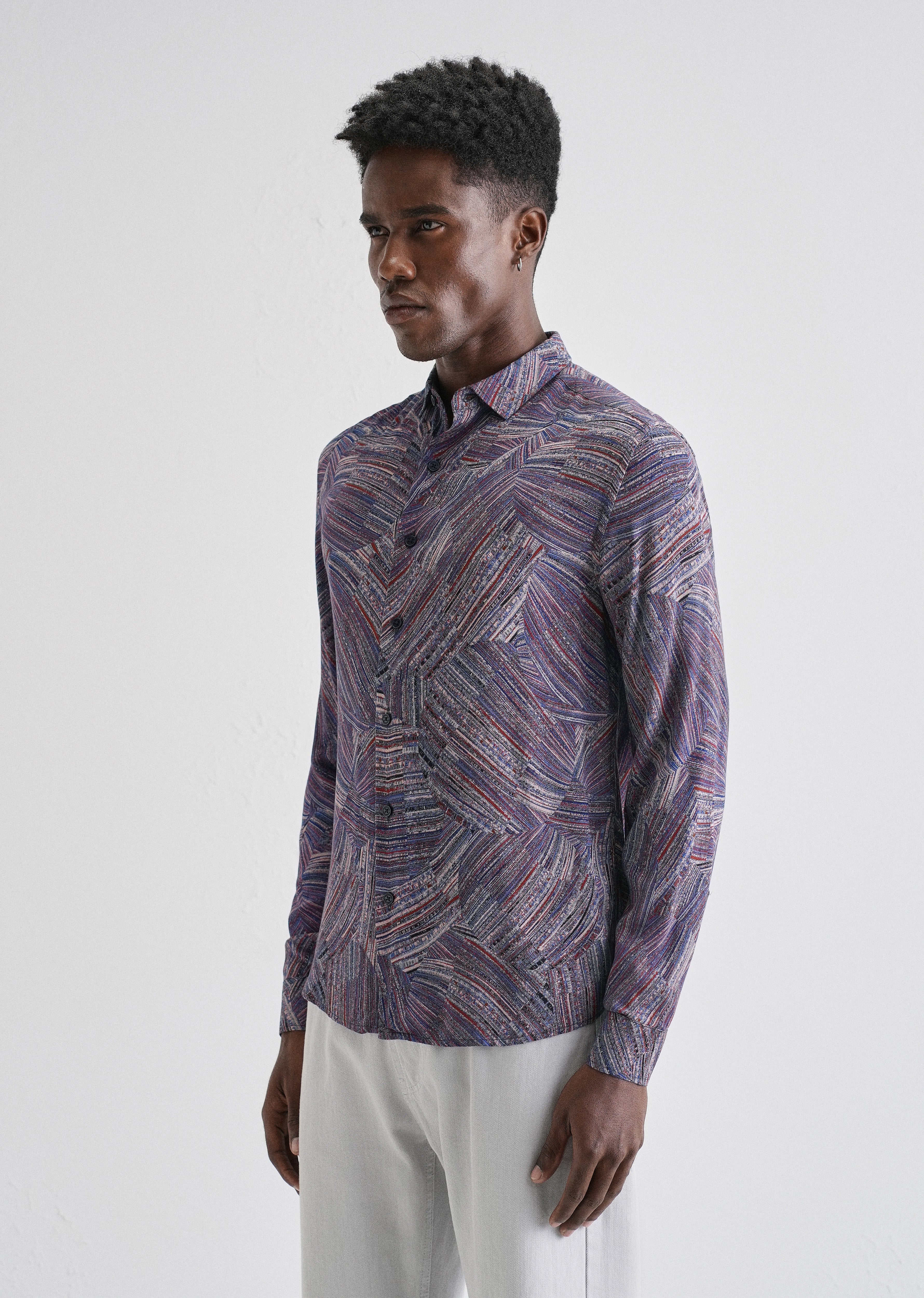 Serene Strokes Violet Feather Shirt