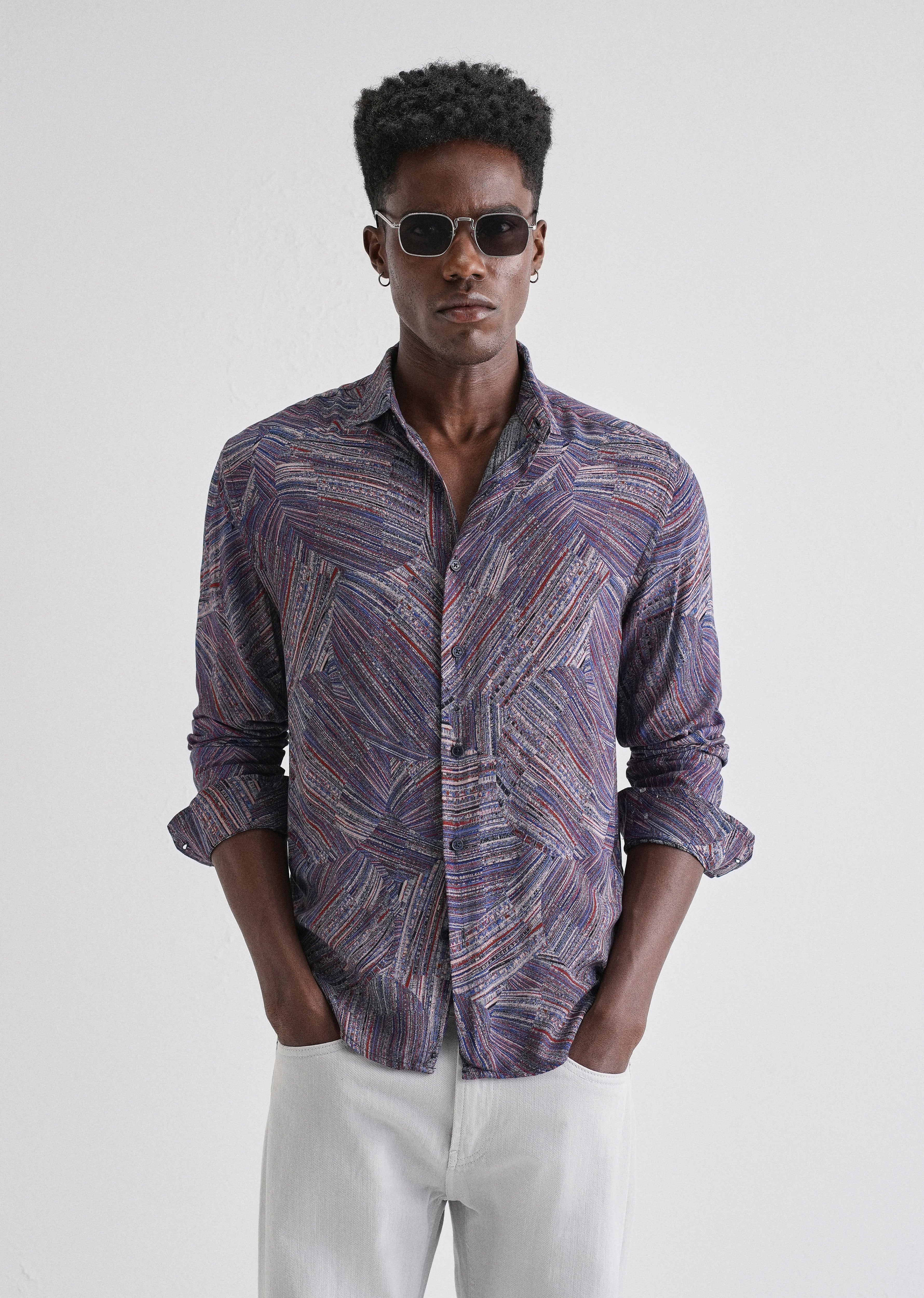 Serene Strokes Violet Feather Shirt